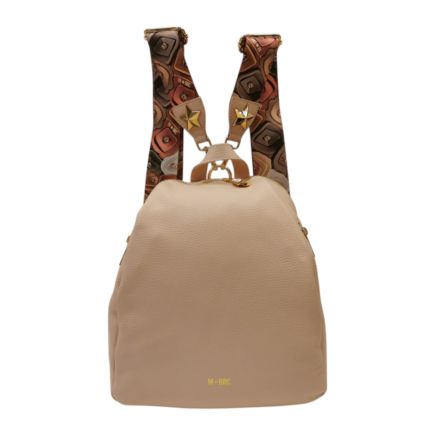 M Brc Zaino Donna Linea Obona Cipria con Tasche Frontali e Doppi Spallacci