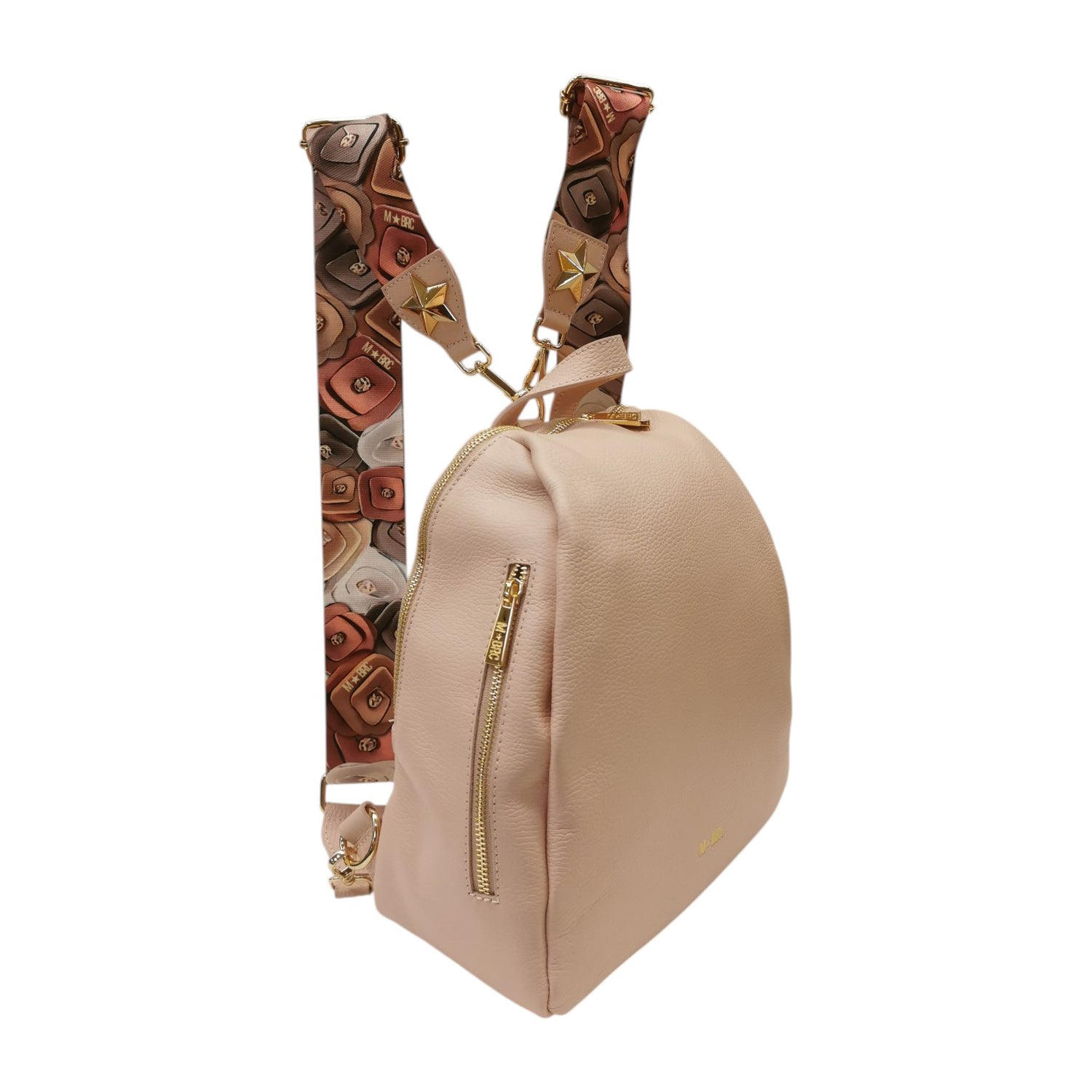 M Brc Zaino Donna Linea Obona Cipria con Tasche Frontali e Doppi Spallacci