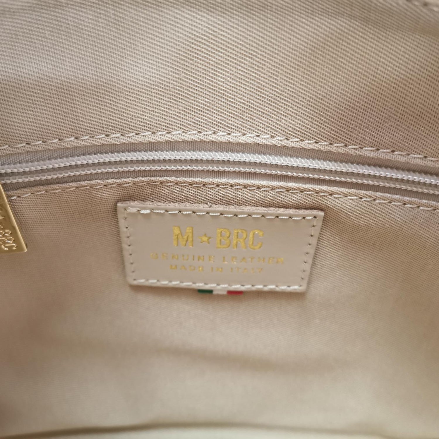 M Brc Borsa a Tracolla Donna Linea Obona in Pelle Avorio con Logo