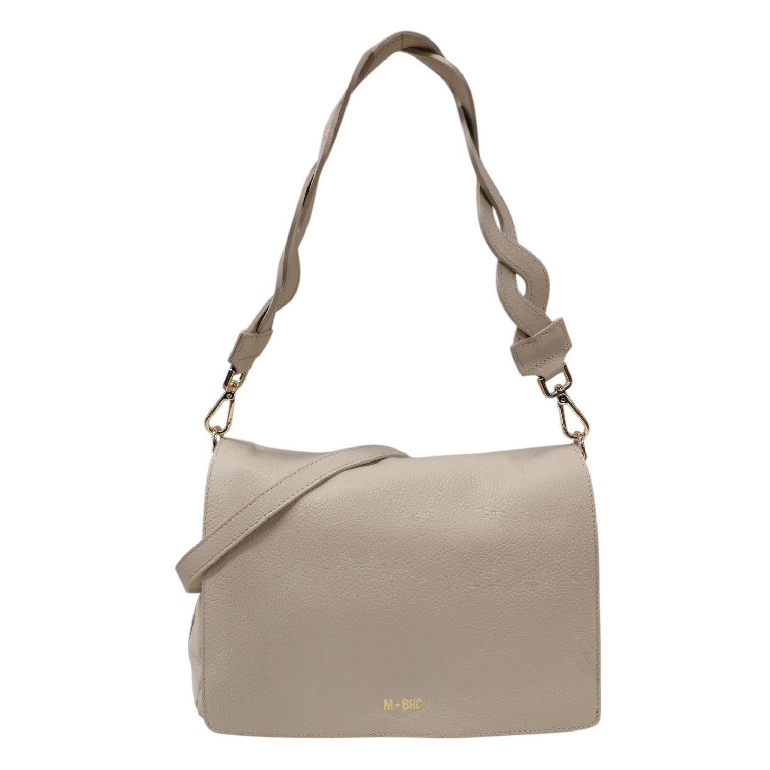 M Brc Borsa a Spalla Donna Linea Onda in Pelle Avorio con Tracolla