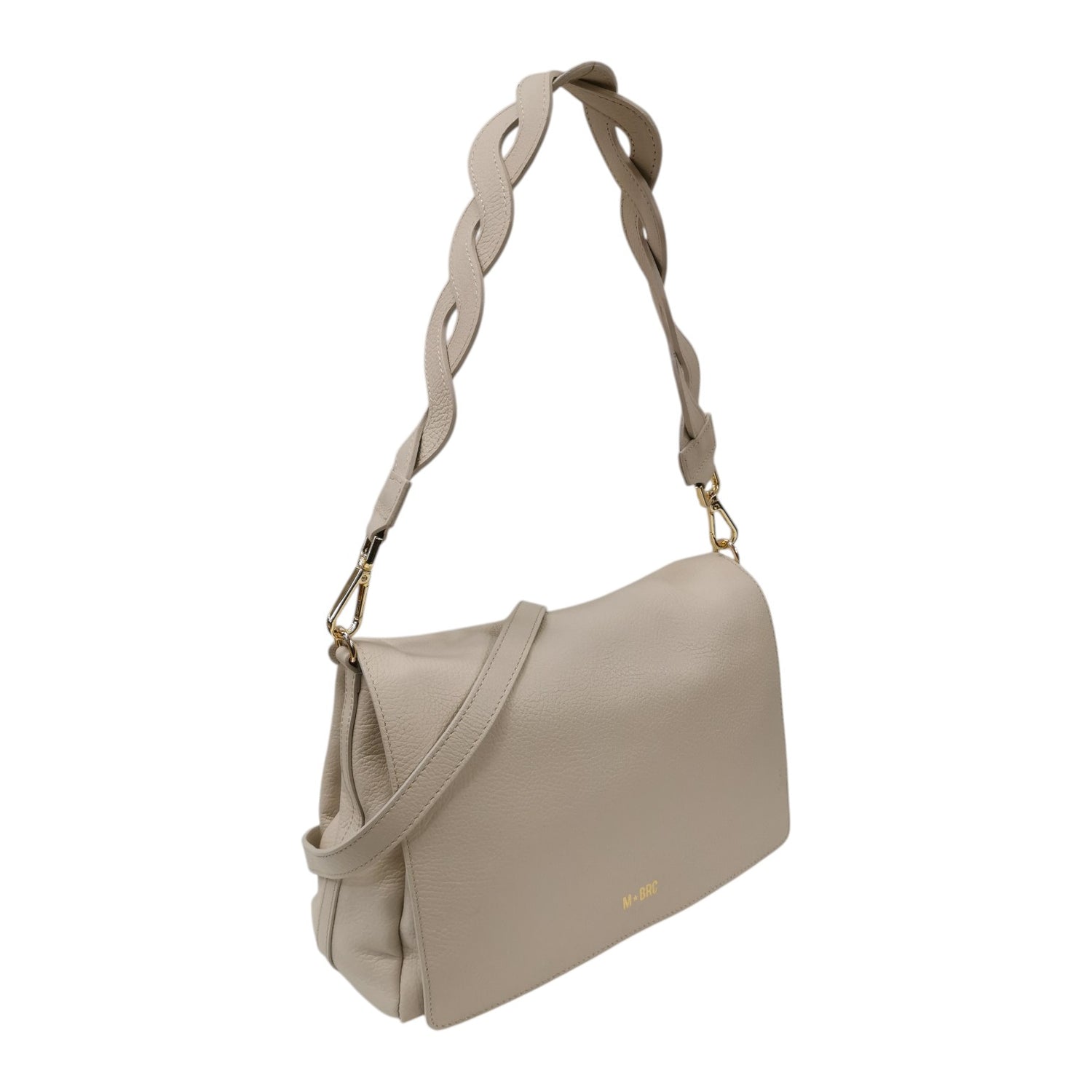 M Brc Borsa a Spalla Donna Linea Onda in Pelle Avorio con Tracolla