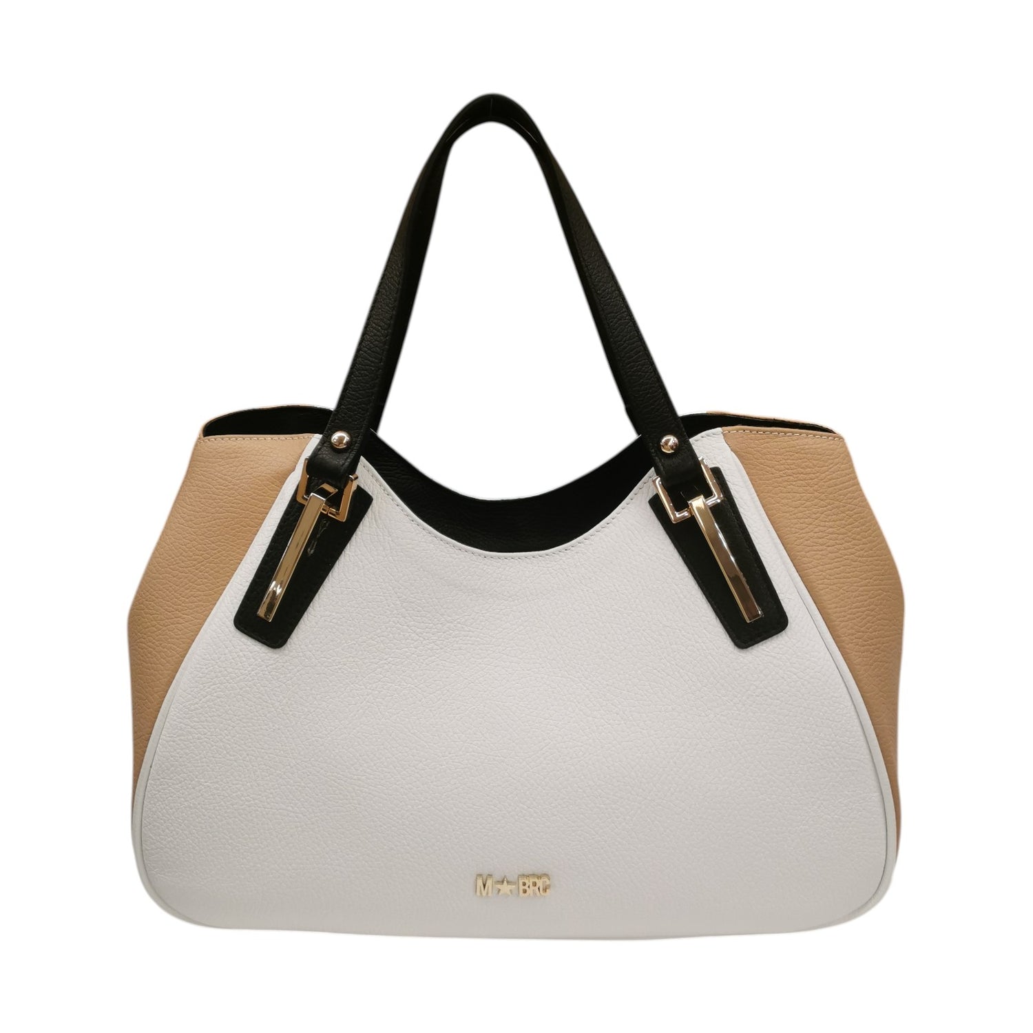 M Brc Borsa a Mano Donna Linea King Bianca Cammello