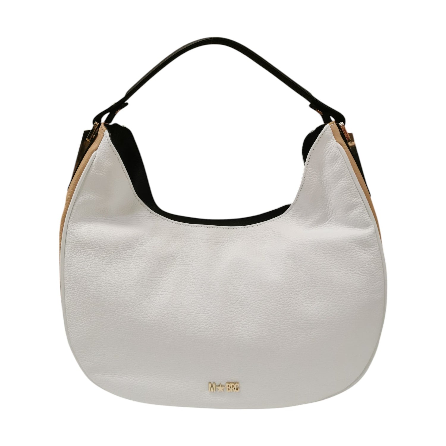 M Brc Borsa a Spalla Mezzaluna Donna Linea King Bianca Cammello