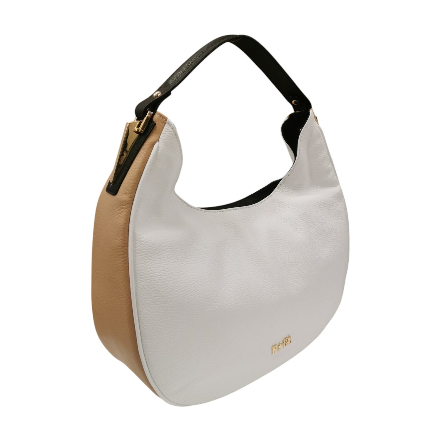 M Brc Borsa a Spalla Mezzaluna Donna Linea King Bianca Cammello