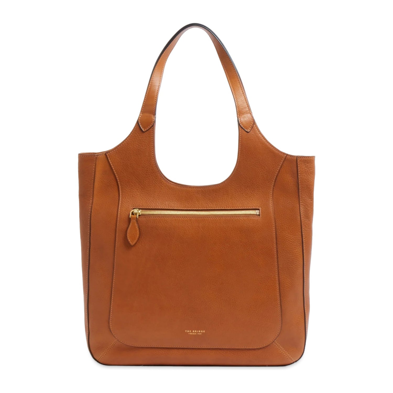 The Bridge Borsa a Spalla Donna in Pelle Martellata Cognac