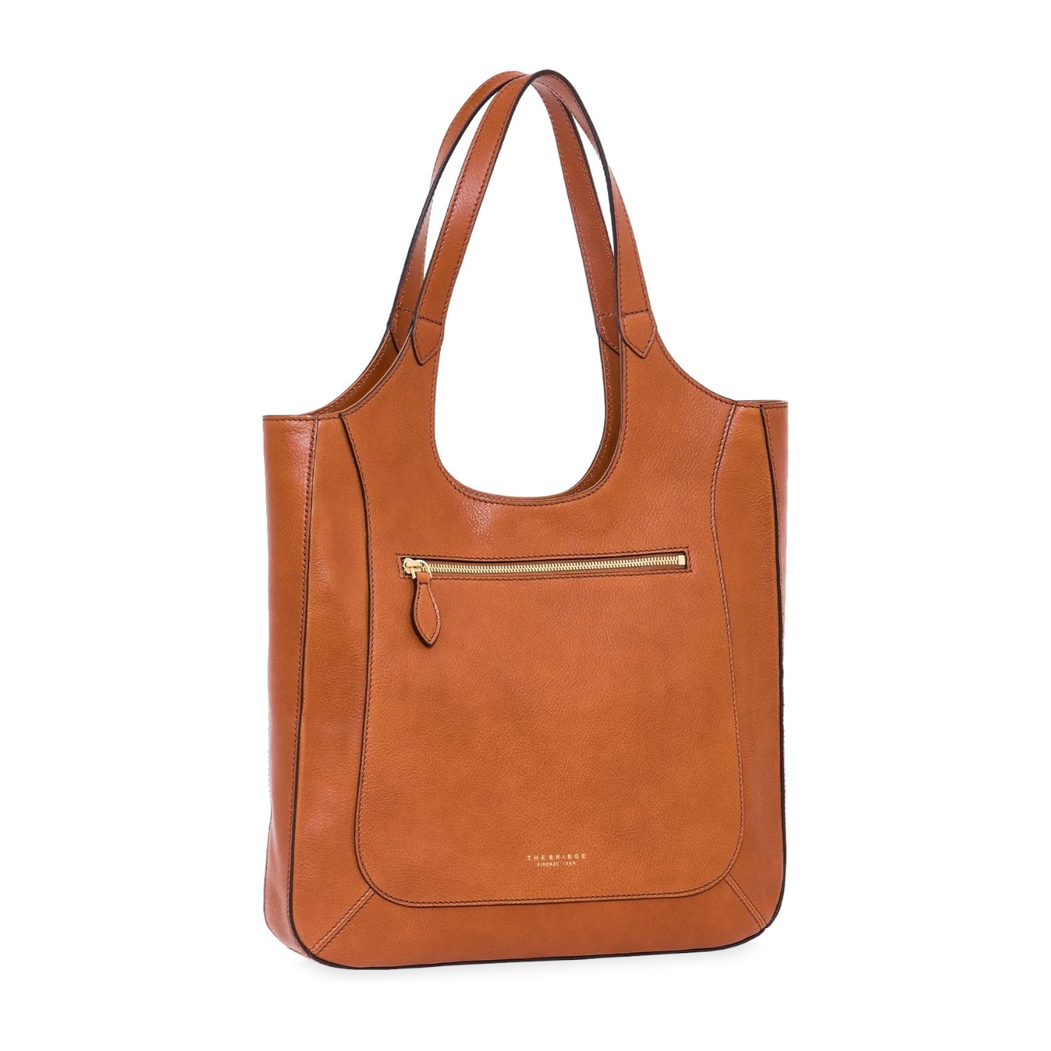 The Bridge Borsa a Spalla Donna in Pelle Martellata Cognac