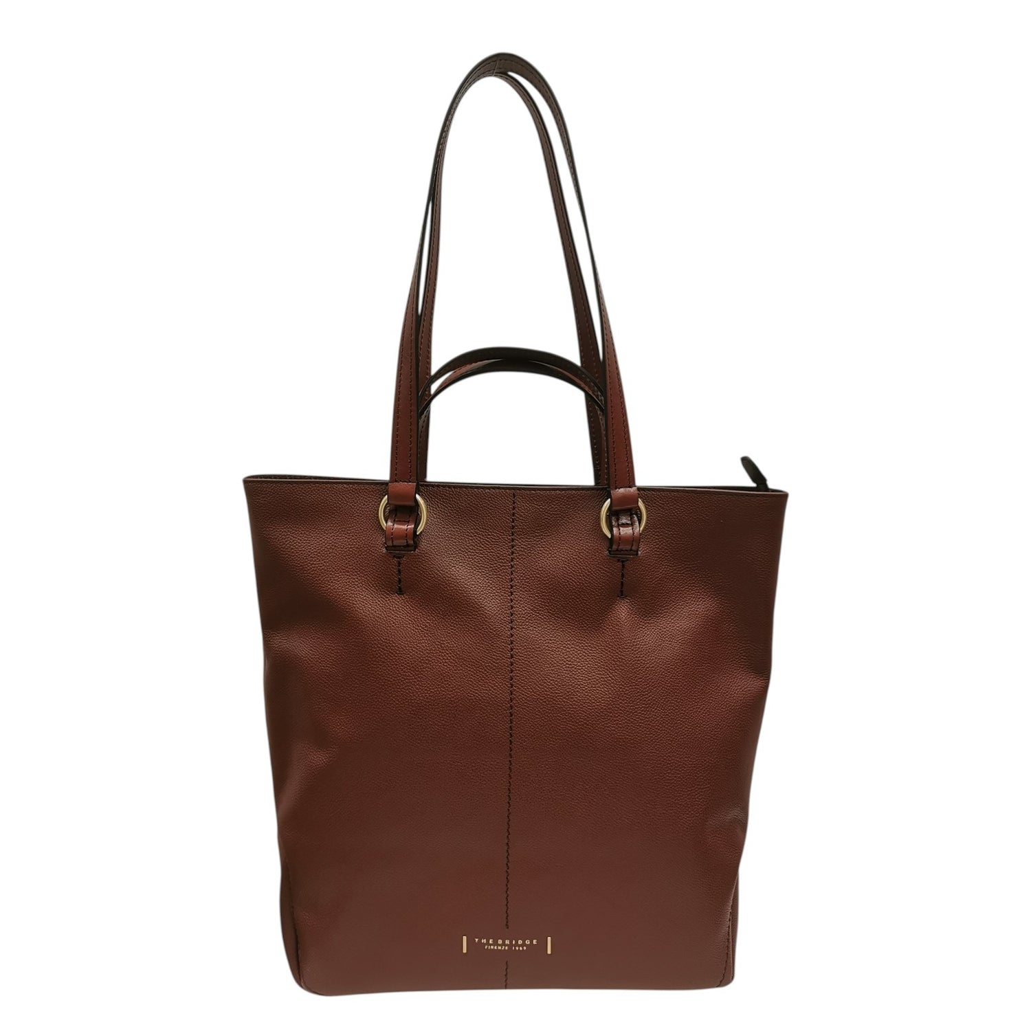 The Bridge Borsa a Spalla Donna in Pelle Cuoio con Doppi Manici