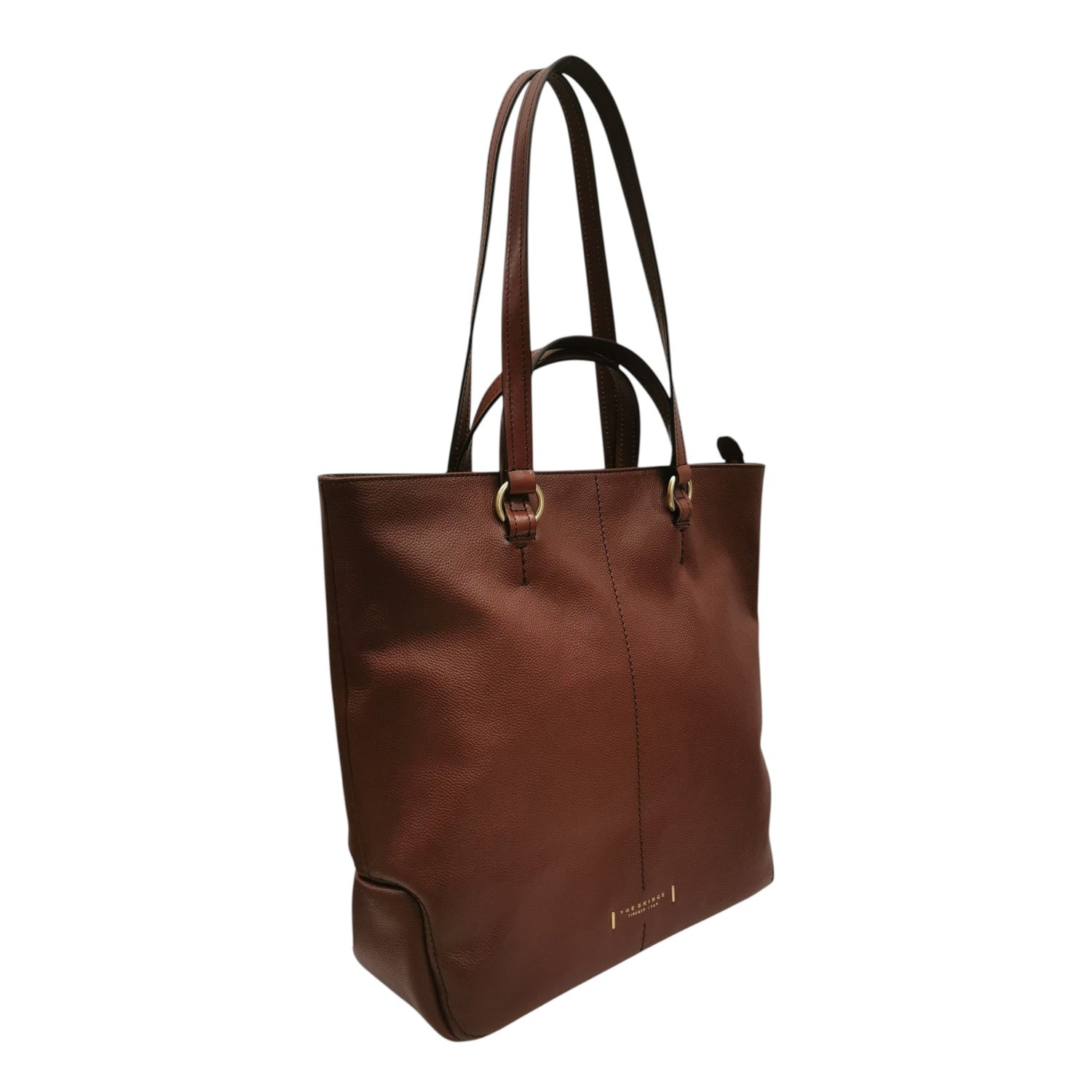 The Bridge Borsa a Spalla Donna in Pelle Cuoio con Doppi Manici