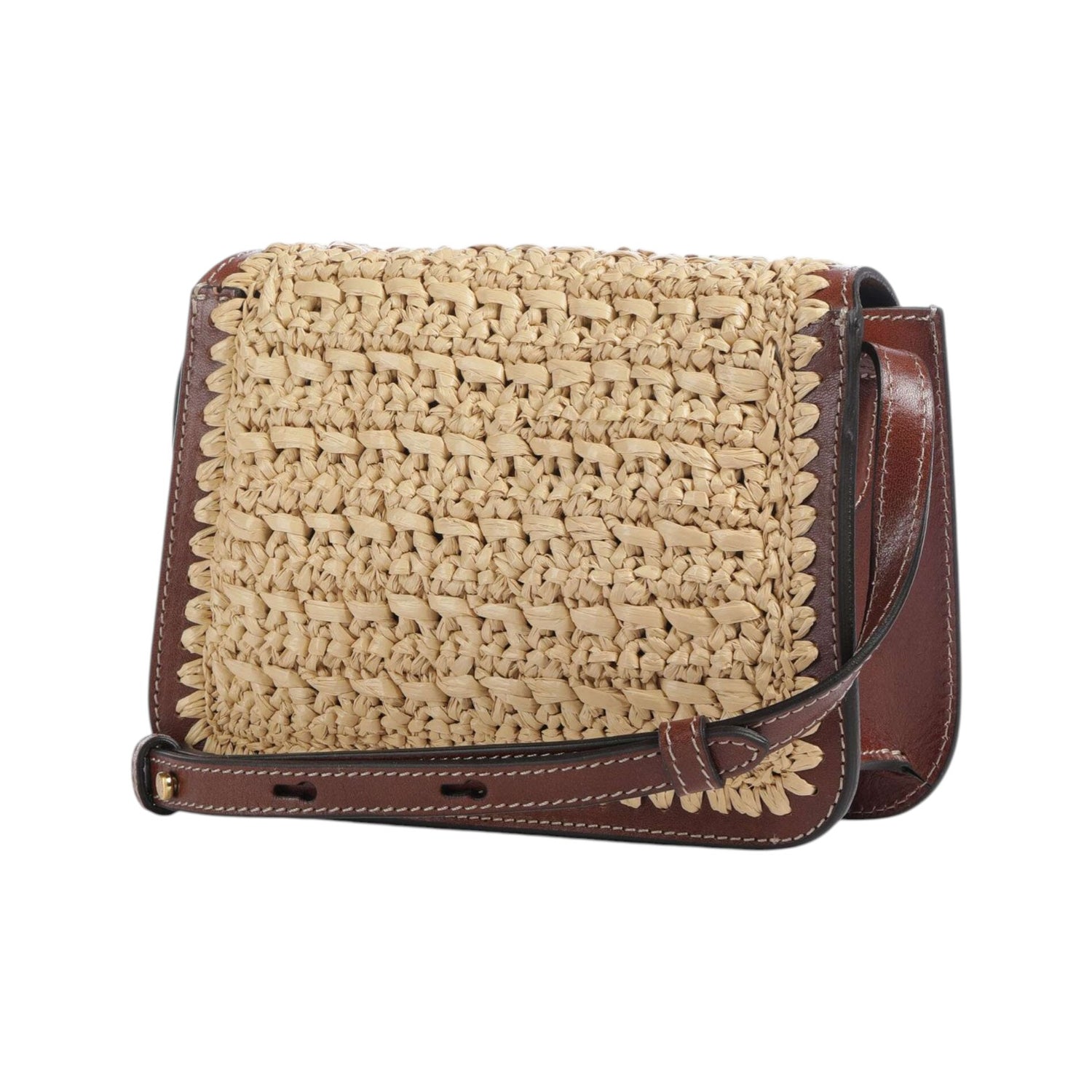 The Bridge Borsa a Tracolla Donna in Pelle e Paglia Cuoio