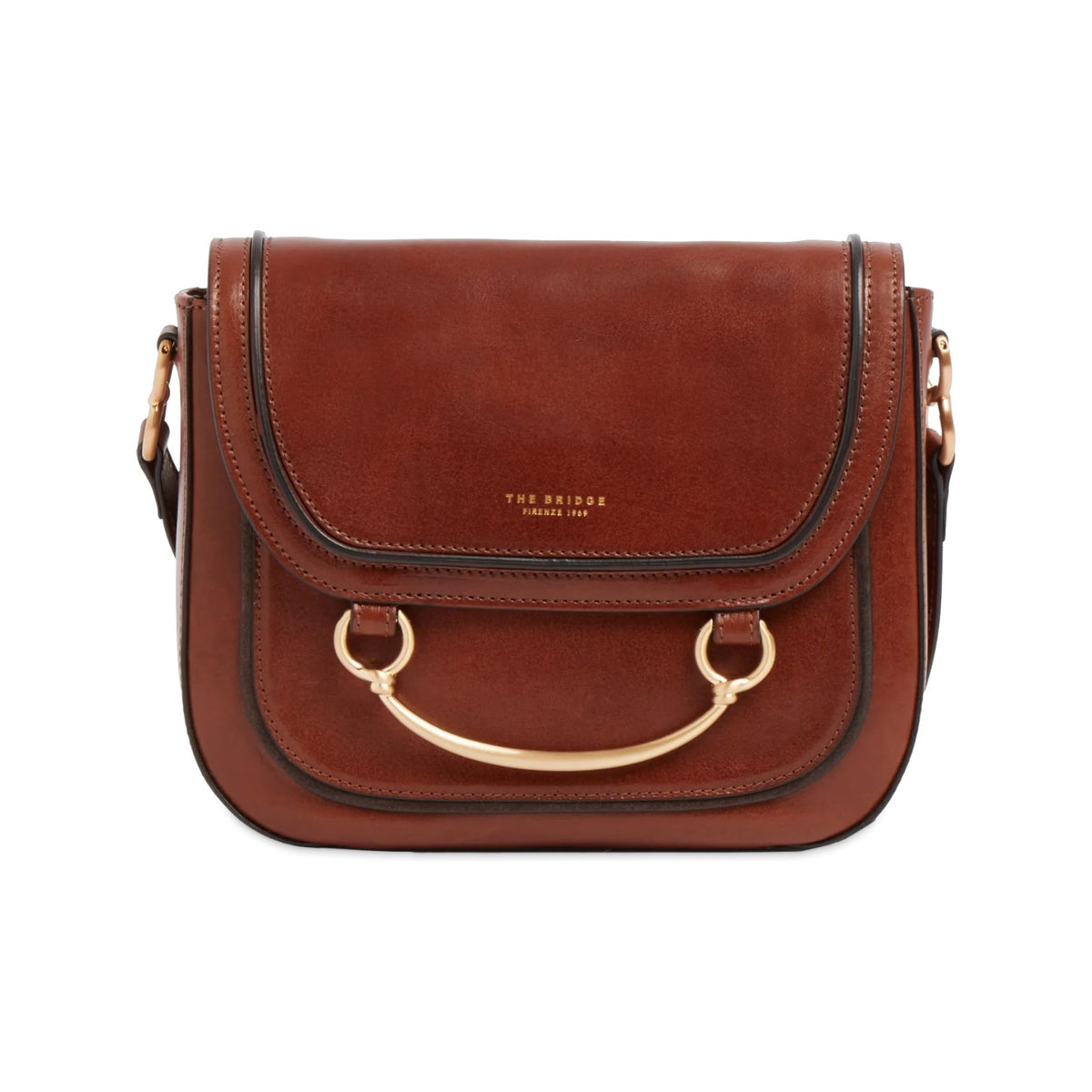 The Bridge Borsa a Tracolla Donna in Pelle Cuoio con Manico Gioiello