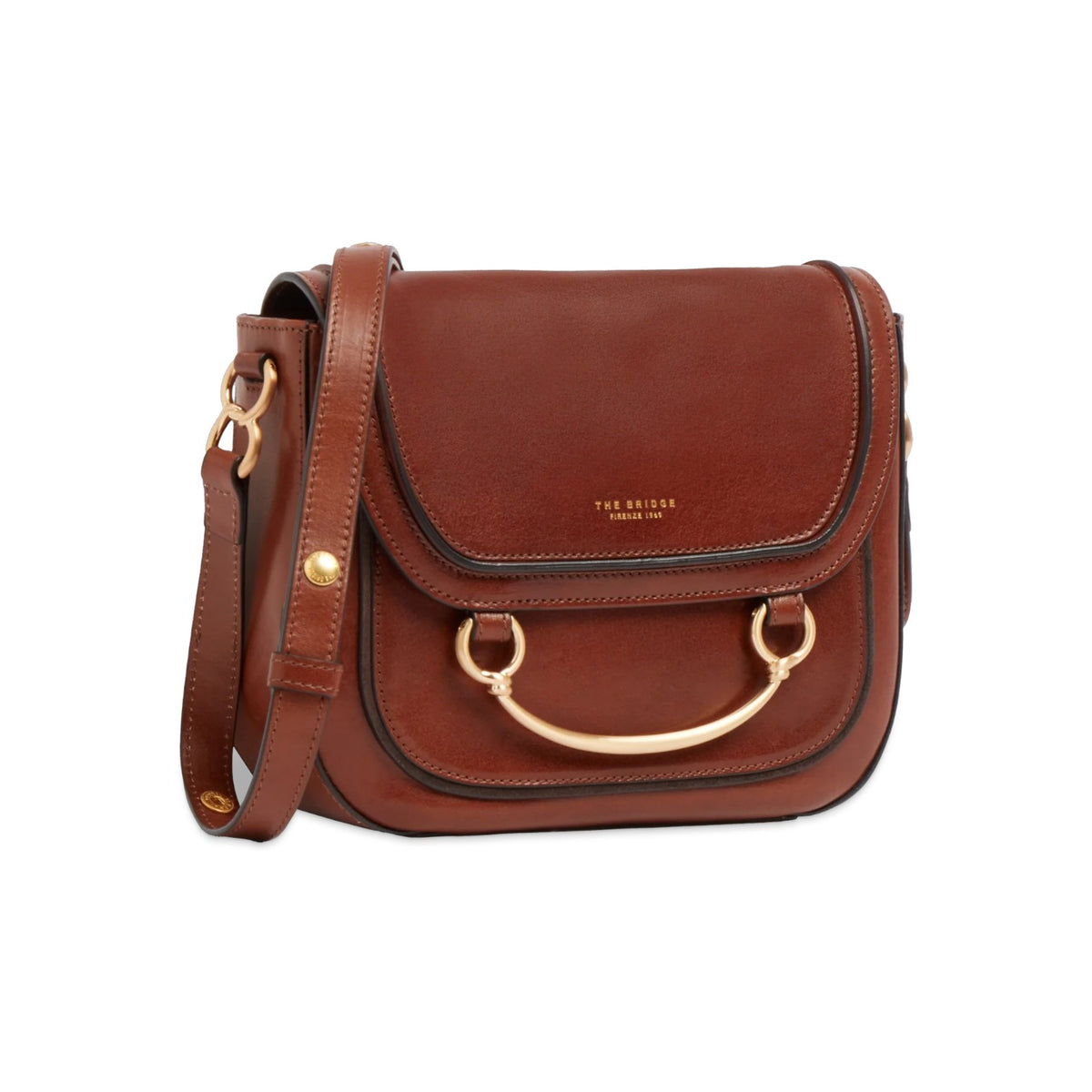 The Bridge Borsa a Tracolla Donna in Pelle Cuoio con Manico Gioiello