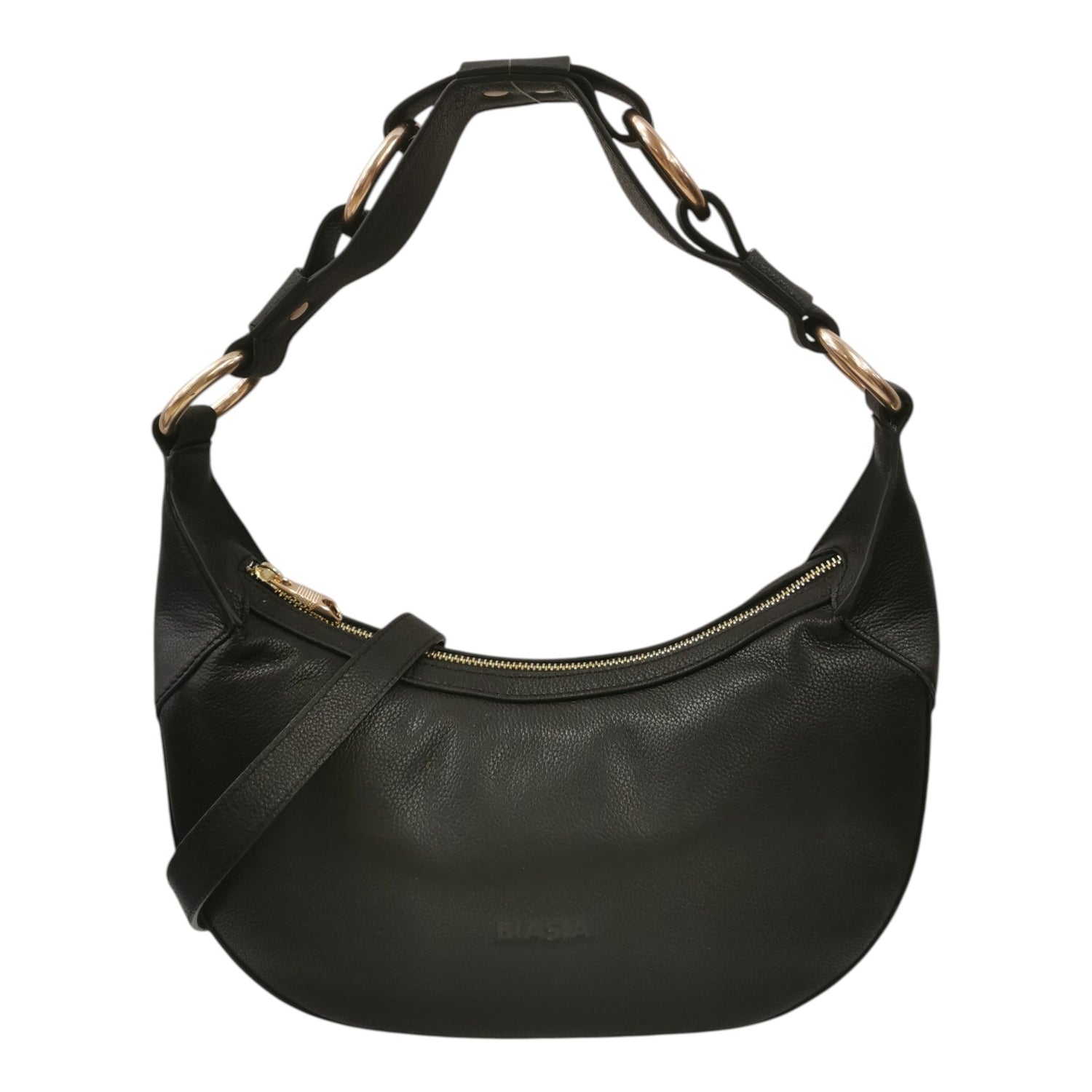 Biasia Mezzaluna Donna in Pelle Nera con Tracolla