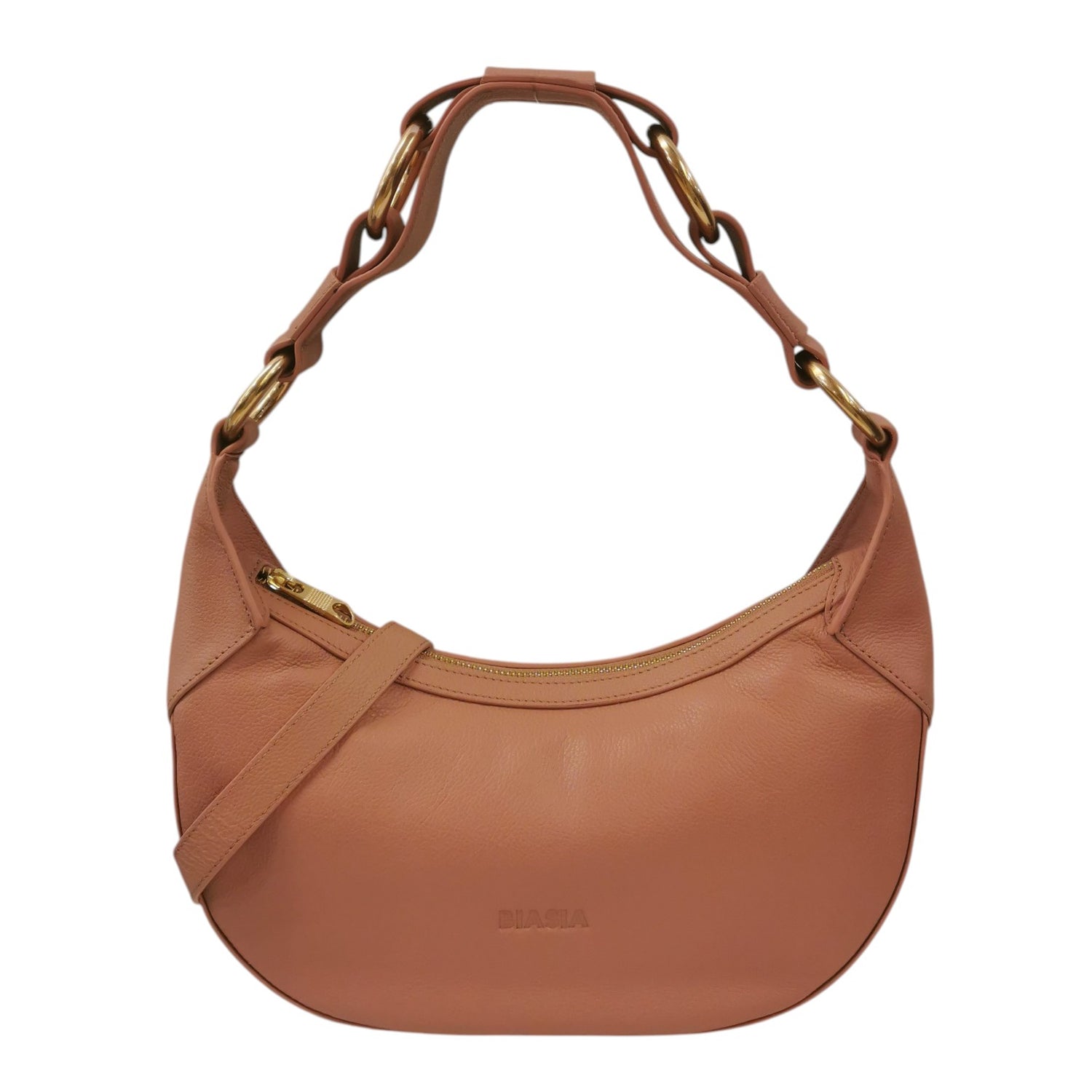 Biasia Mezzaluna Donna in Pelle Rosa Antico con Tracolla