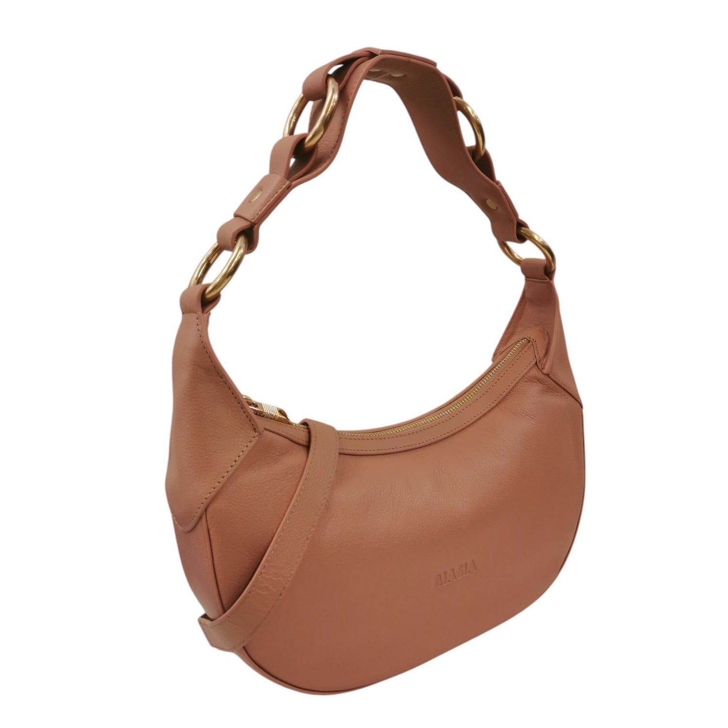 Biasia Mezzaluna Donna in Pelle Rosa Antico con Tracolla