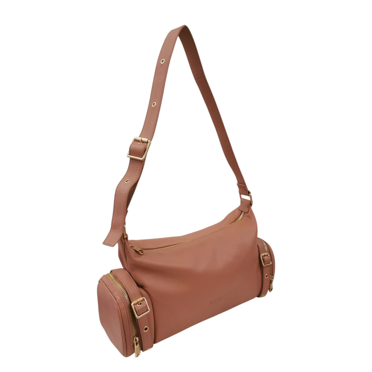 Biasia Borsa a Spalla Donna in Pelle Rosa Antico con Manico Regolabile