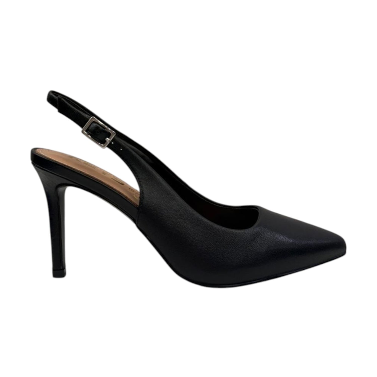 Keys Chanelle Donna in Pelle Nera con Tacco Sottile Alto 100mm