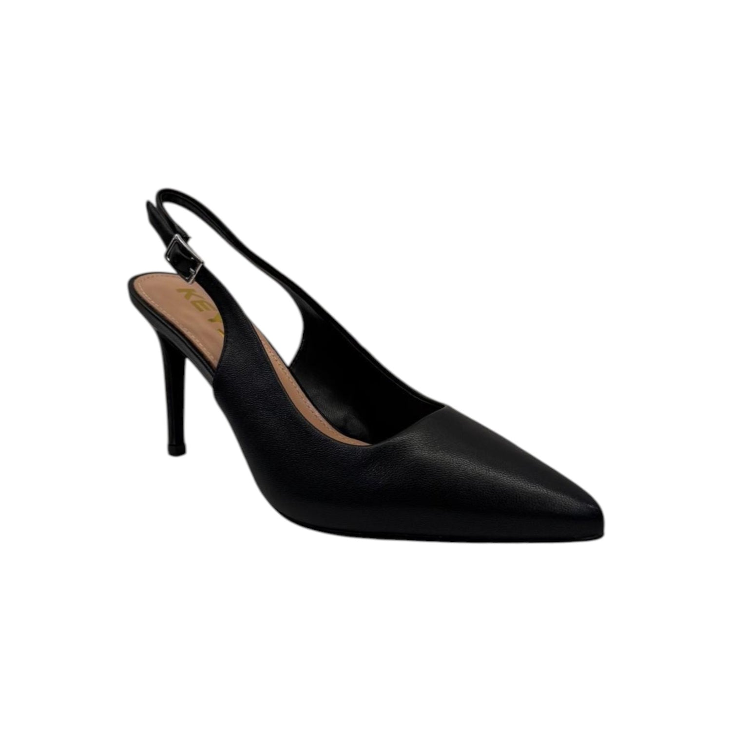 Keys Chanelle Donna in Pelle Nera con Tacco Sottile Alto 100mm