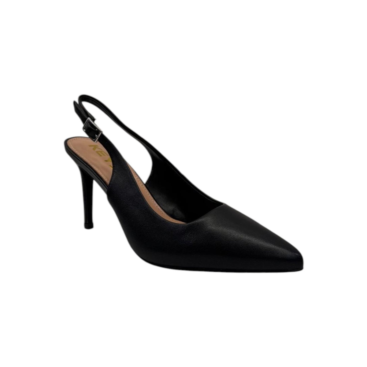 Keys Chanelle Donna in Pelle Nera con Tacco Sottile Alto 100mm