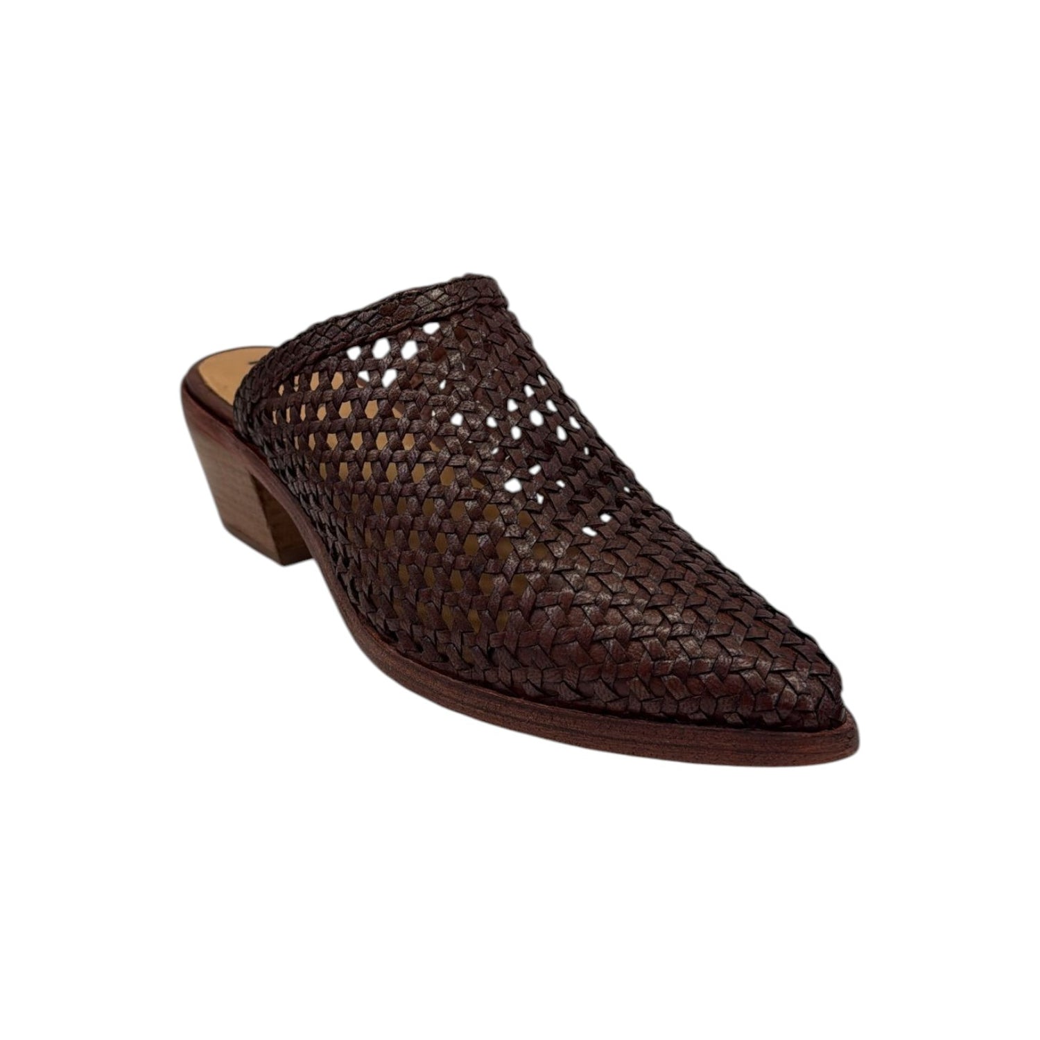 Frau Sabot Donna in Pelle Ebano con Intreccio e Tacco Alto 55mm