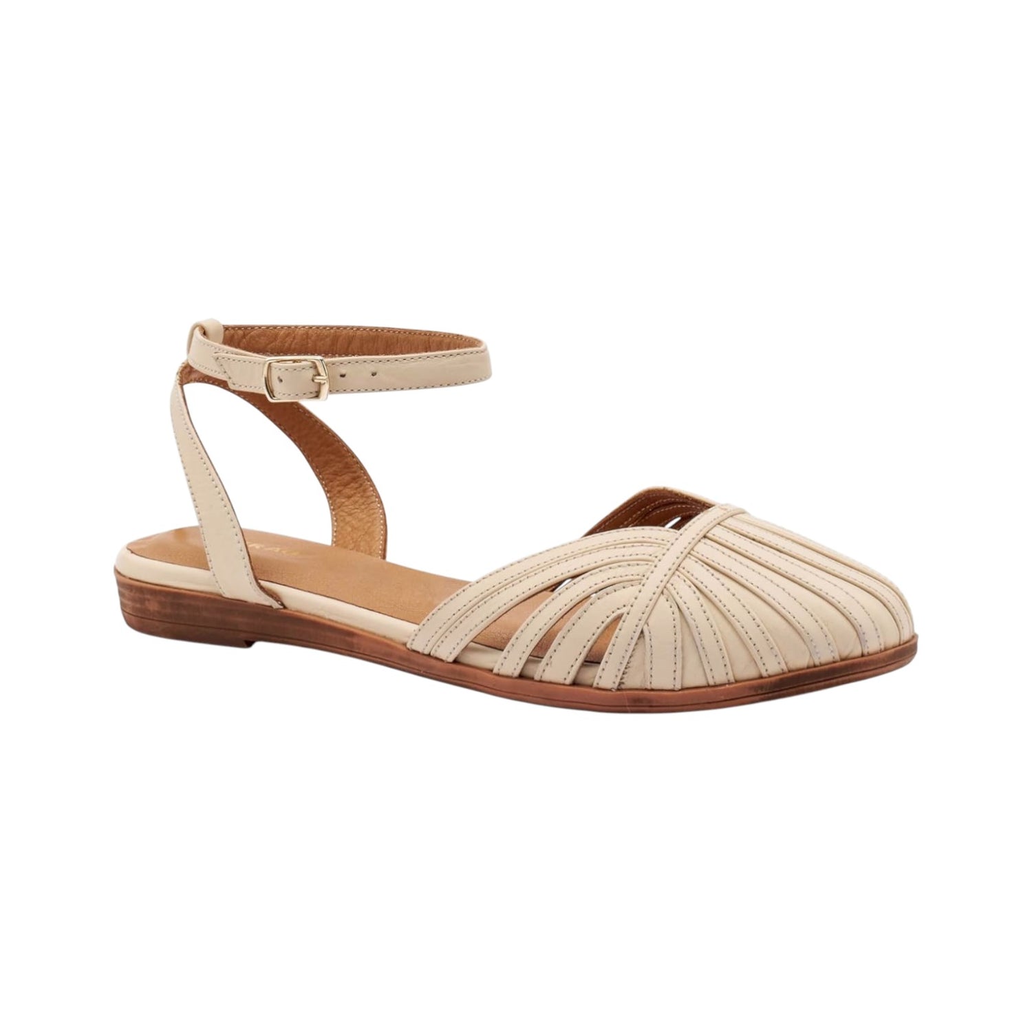 Frau Sandalo a Ragnetto Donna in Pelle Vaniglia