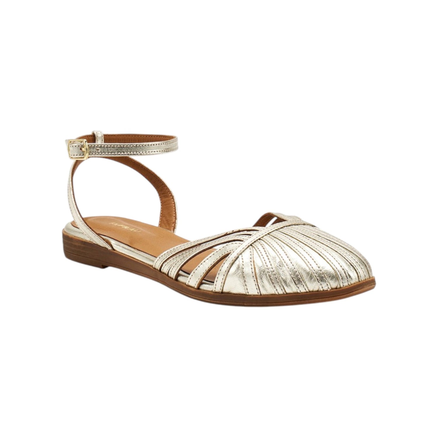 Frau Sandalo Donna in Pelle Platino