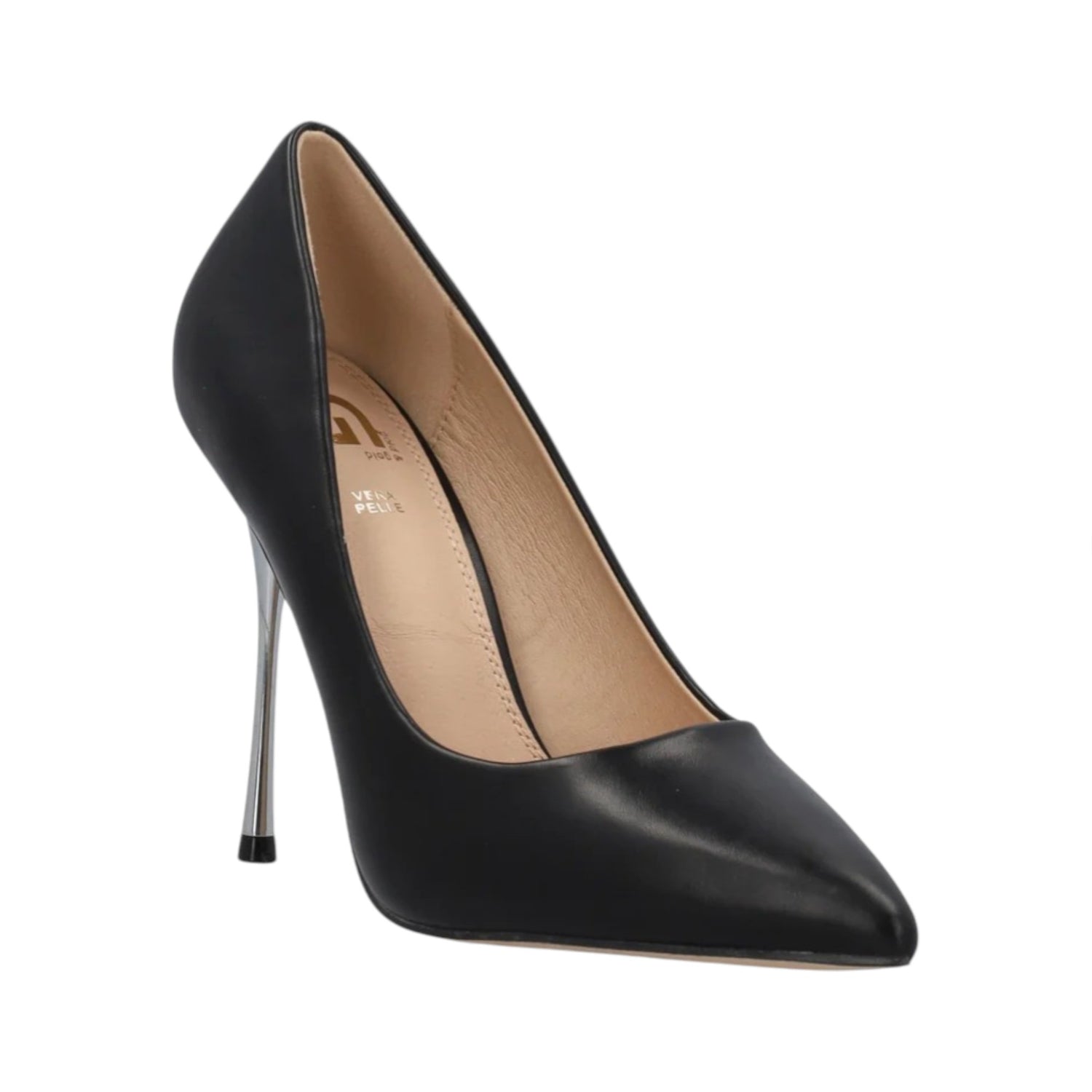 Gold&Gold Dècollettè Donna Nera con Tacco a Stiletto Argento Alto 110mm