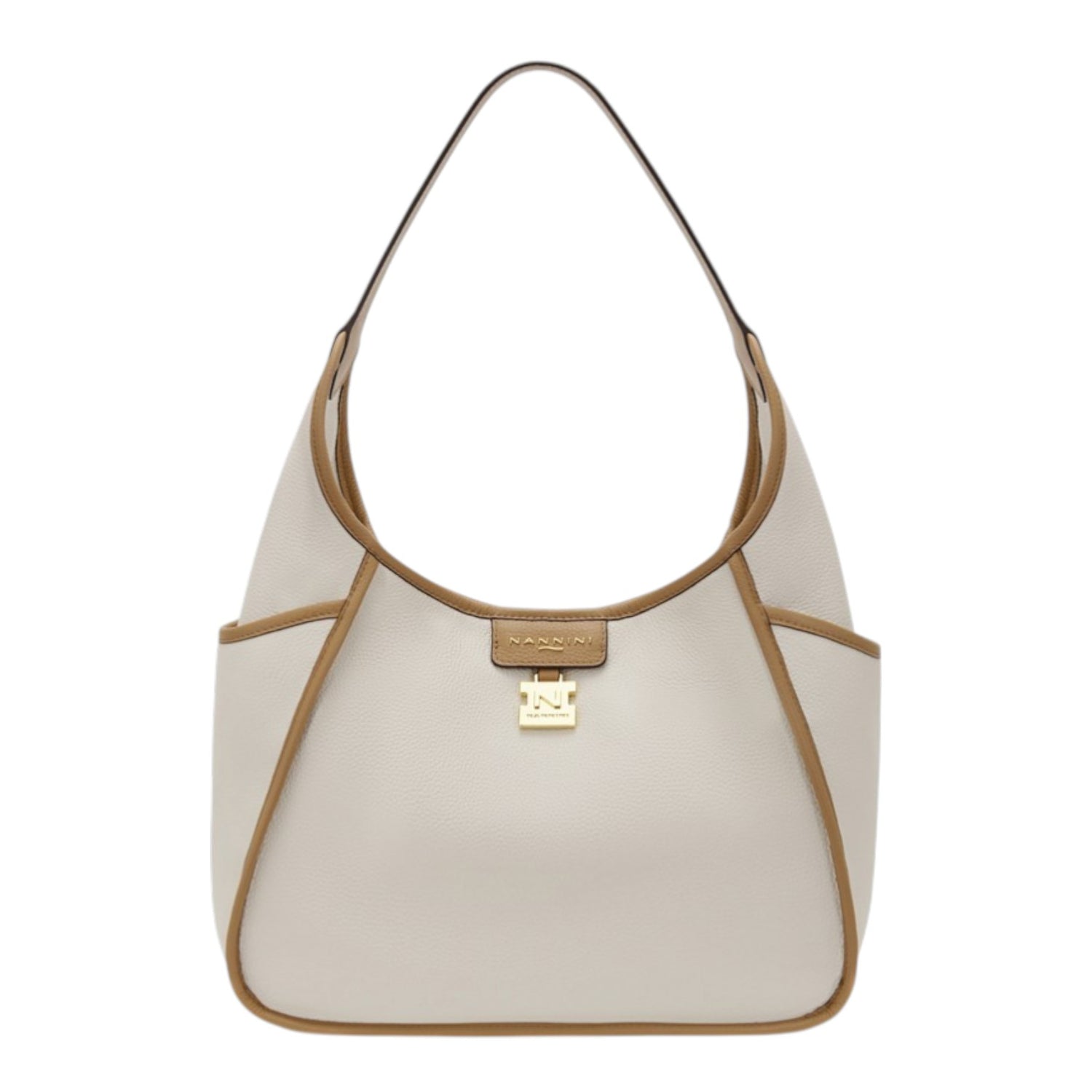 Nannini Firenze Donna Linea Fulvia in Pelle Bianca Sporco Cognac con Pochette