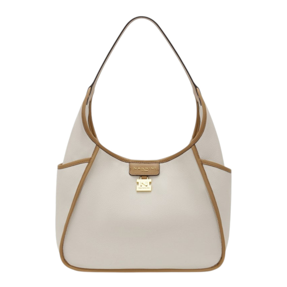 Nannini Firenze Donna Linea Fulvia in Pelle Bianca Sporco Cognac con Pochette