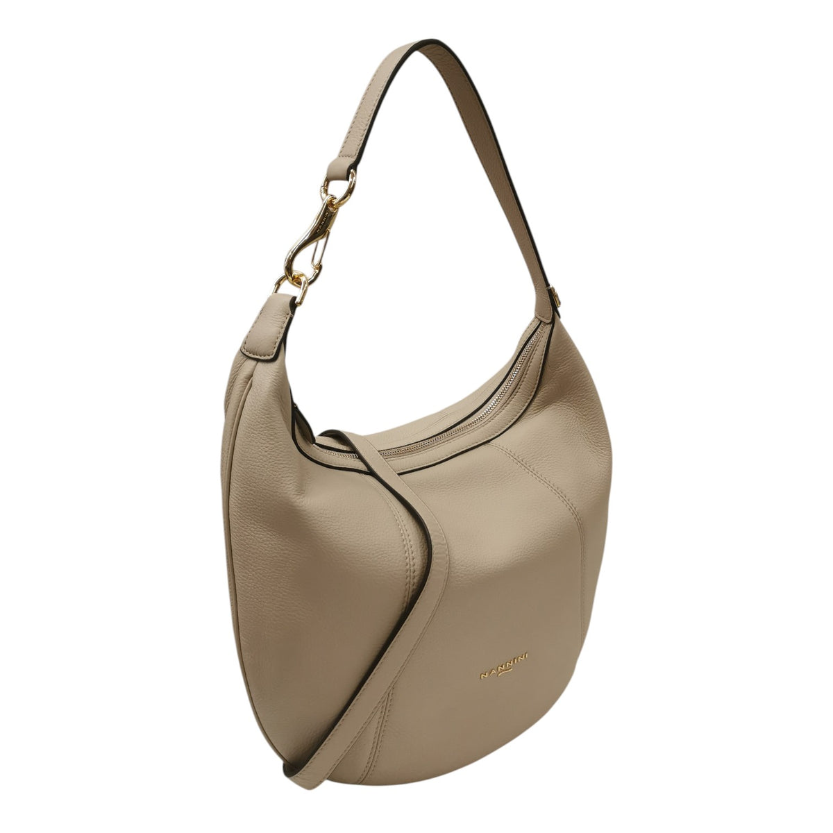 Nannini Firenze Borsa a Spalla Grande Donna Linea Filippa in Pelle Beige