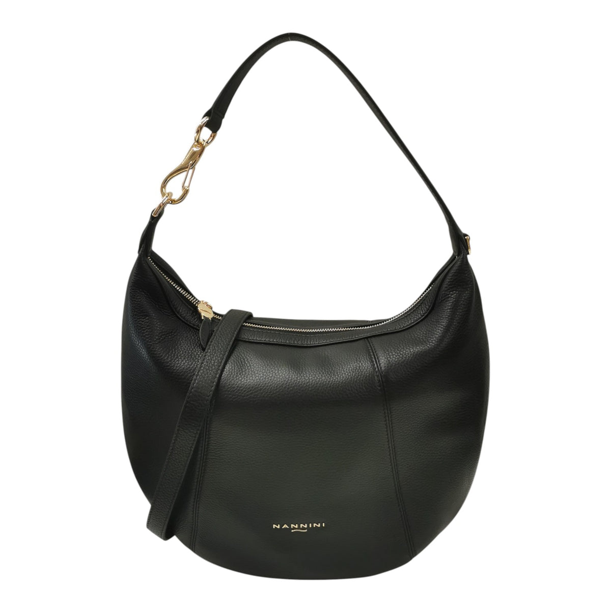 Nannini Firenze Borsa a Spalla Grande Donna Linea Filippa in Pelle Nera