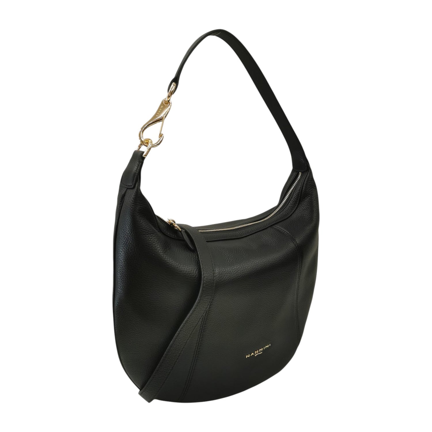 Nannini Firenze Borsa a Spalla Grande Donna Linea Filippa in Pelle Nera