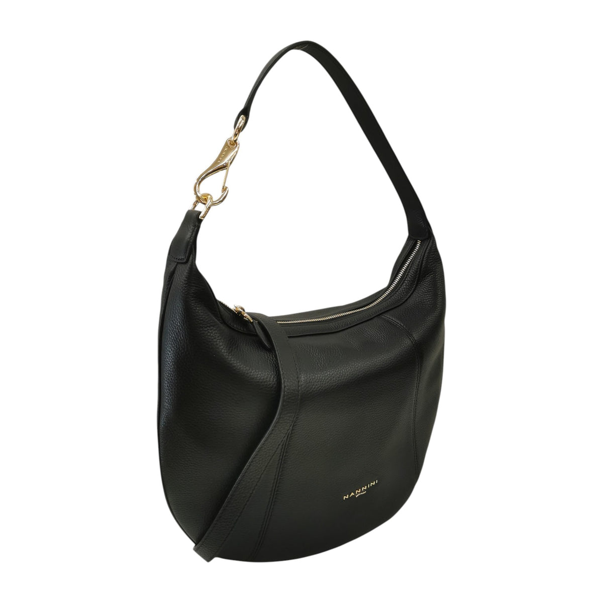 Nannini Firenze Borsa a Spalla Grande Donna Linea Filippa in Pelle Nera