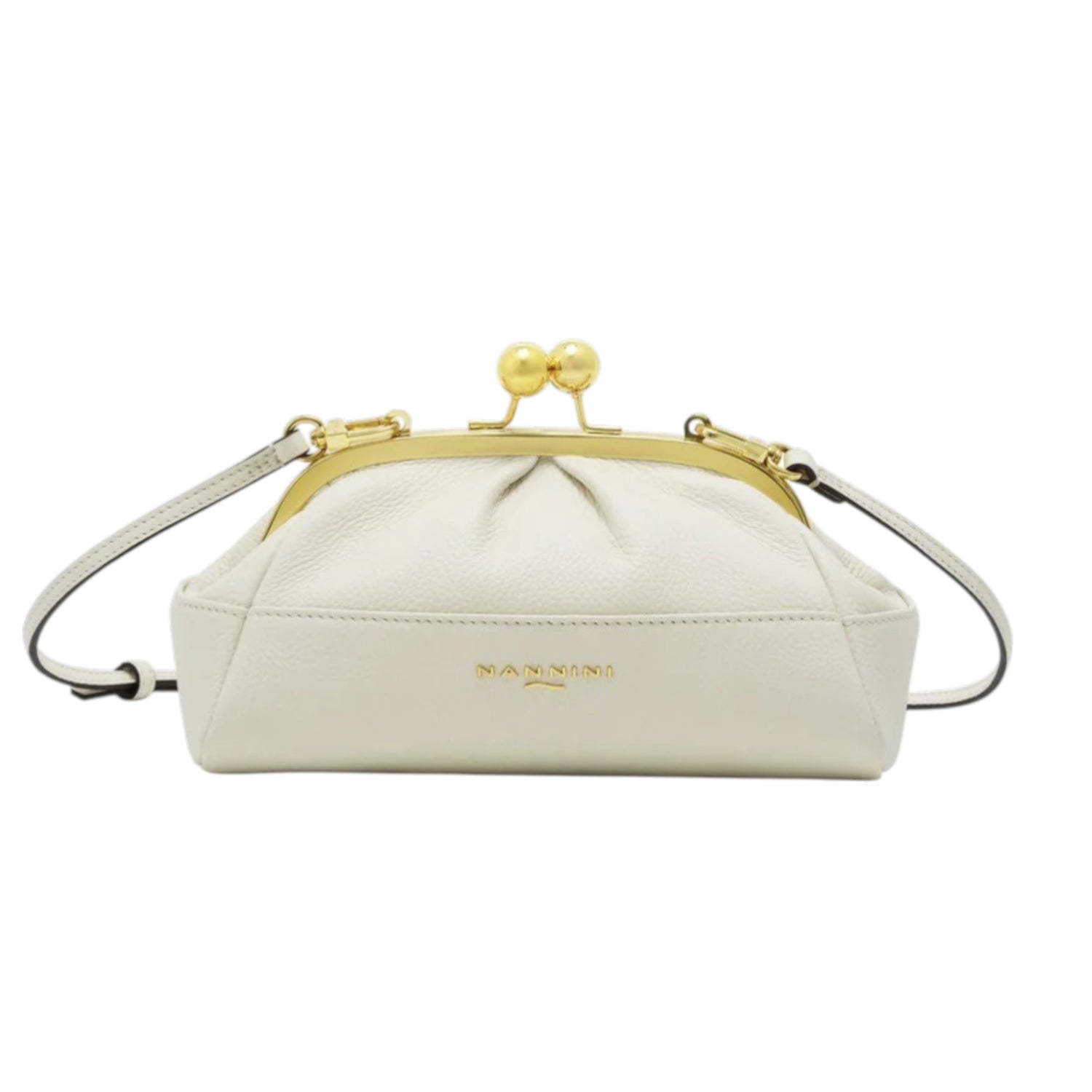 Nannini Firenze Pochette Donna Linea Junia in Pelle Bianco Sporco con Tracolla