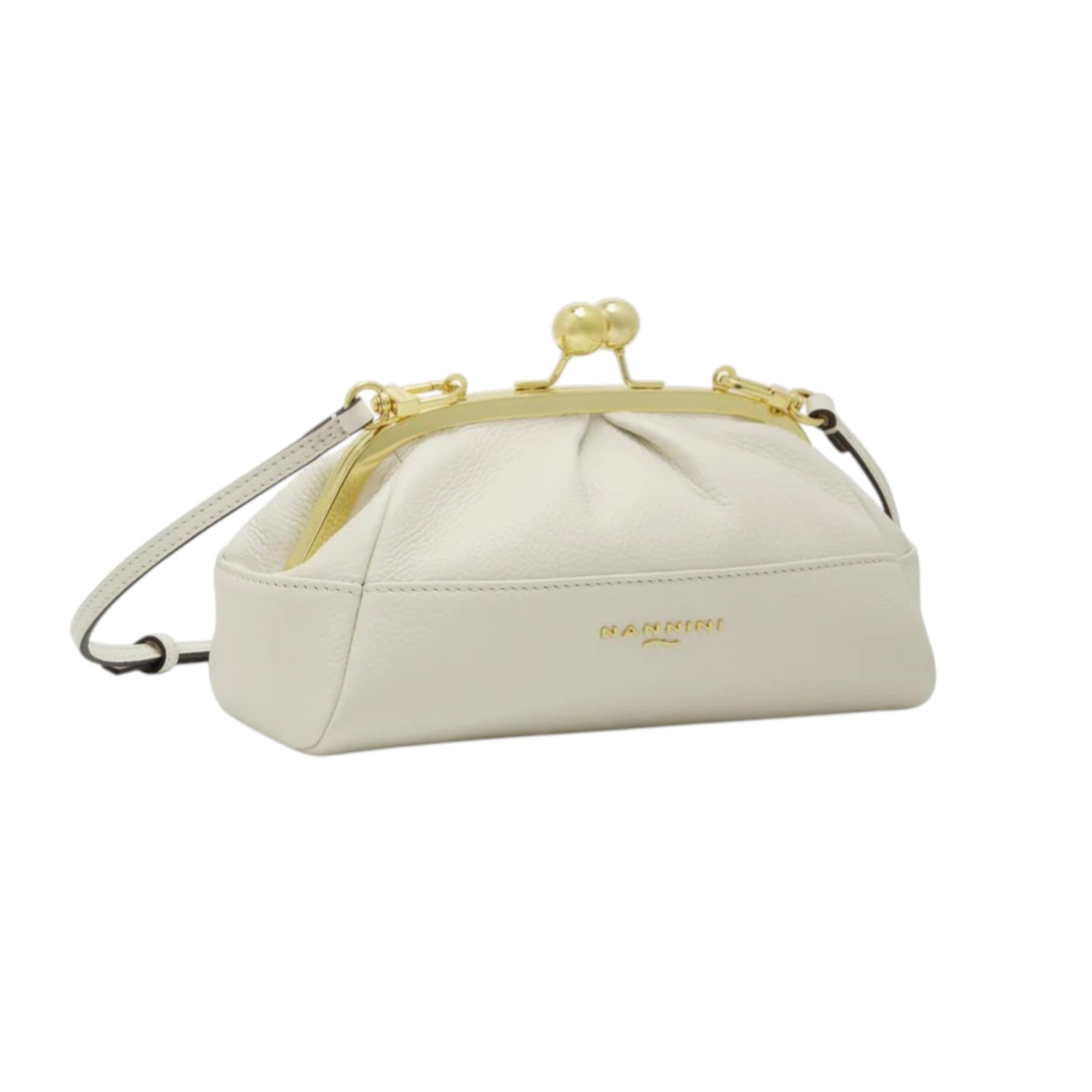 Nannini Firenze Pochette Donna Linea Junia in Pelle Bianco Sporco con Tracolla