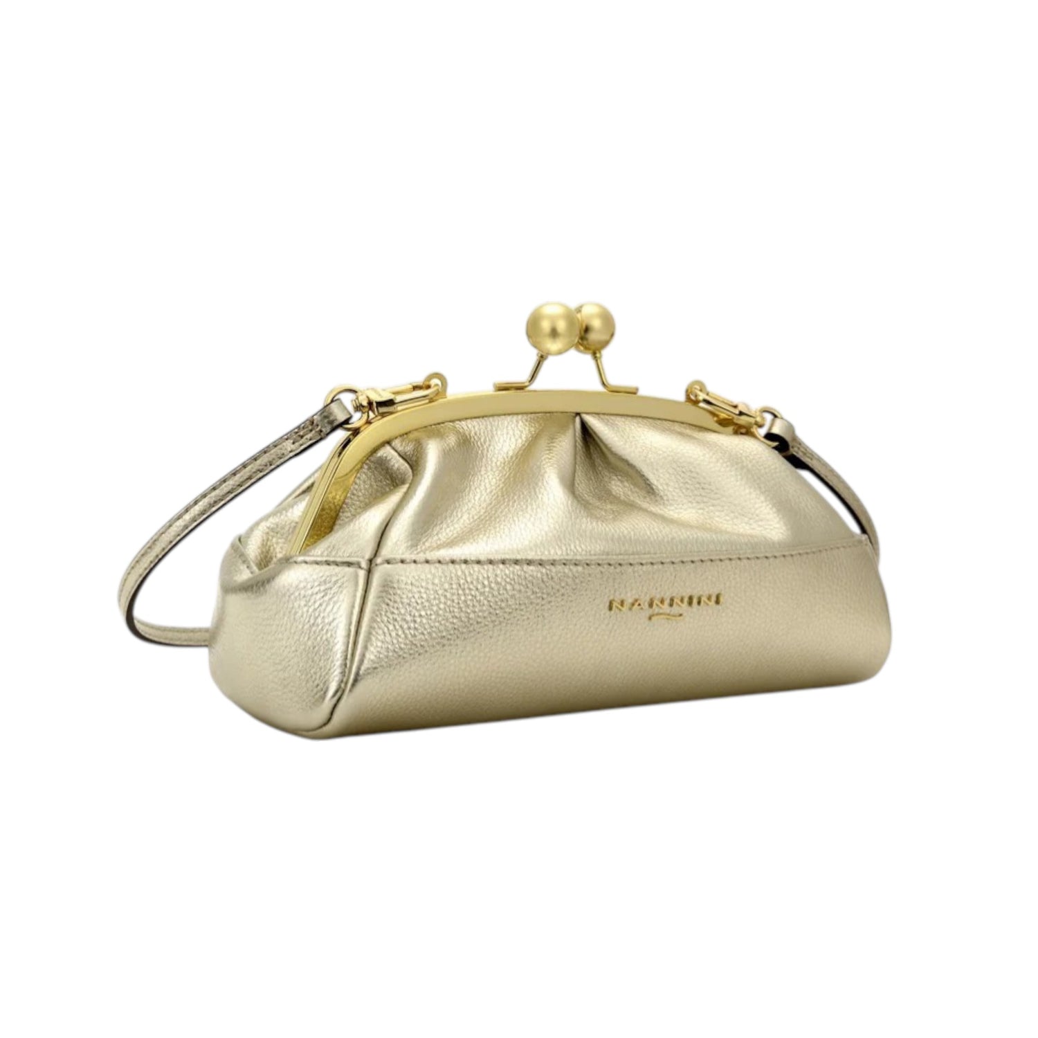 Nannini Firenze Pochette Donna Linea Junia in Pelle Oro con Tracolla
