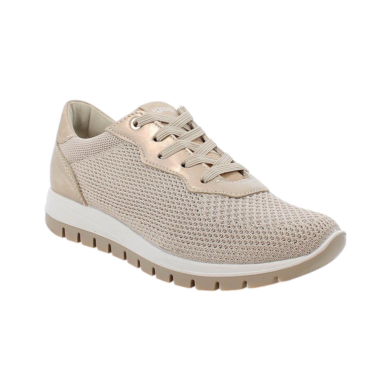 Igi&Co Sneakers Donna Tessuto e Pelle Crema Platino