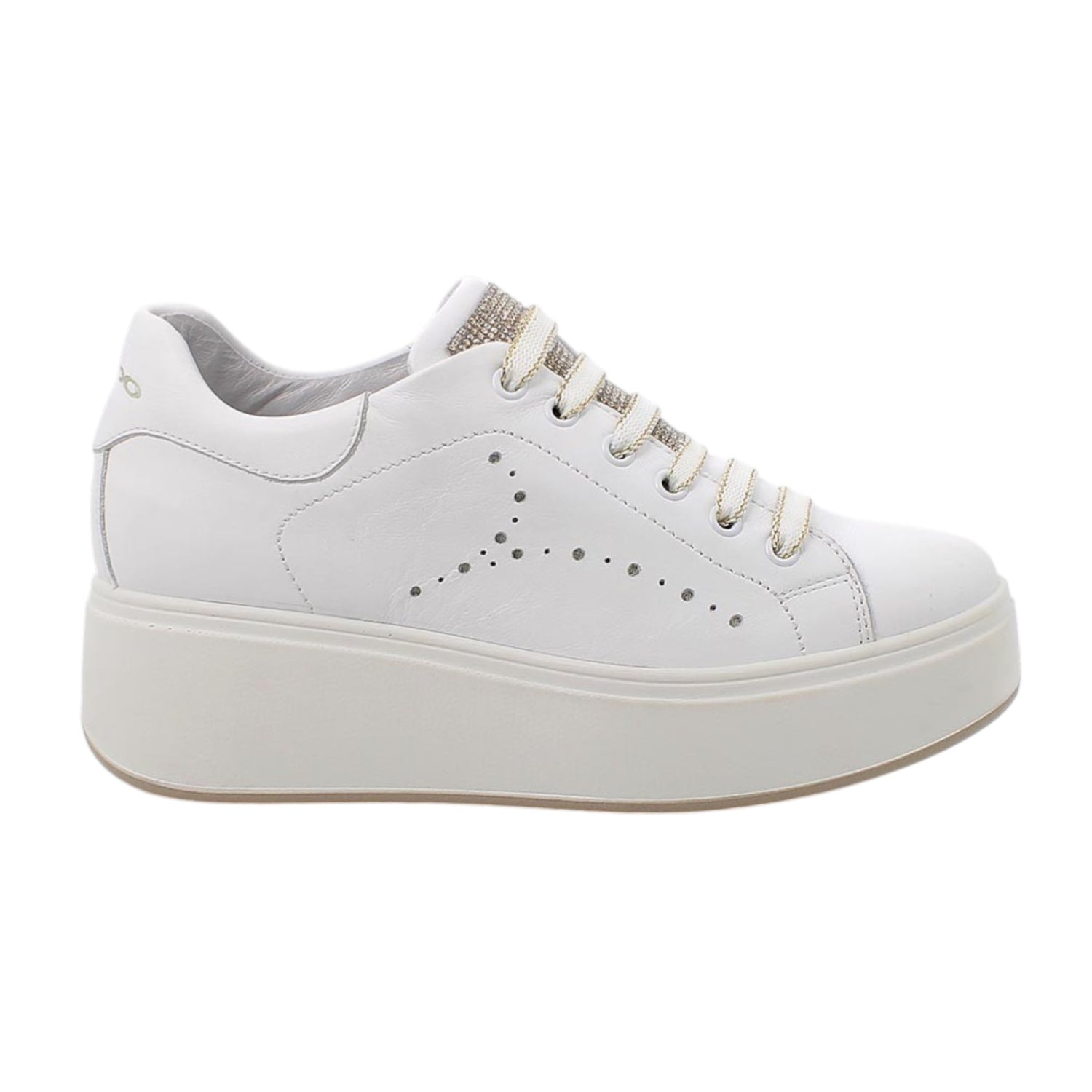 Igi&Co Sneakers Donna in Pelle Bianca Platform