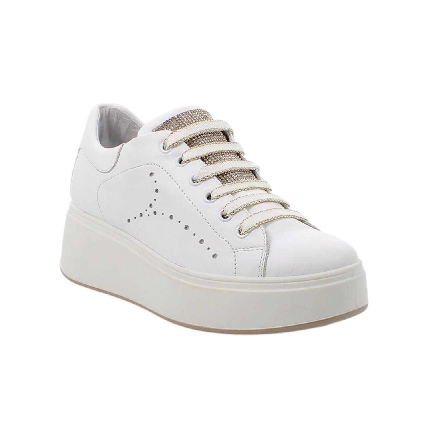 Igi&Co Sneakers Donna in Pelle Bianca Platform