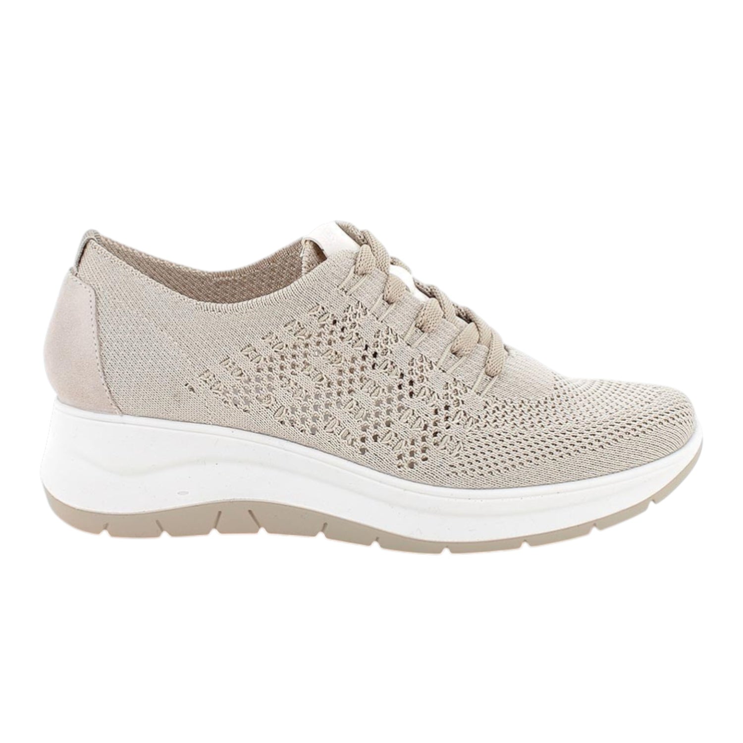 Igi&Co Sneakers Donna in Tessuto Crema con Zeppa