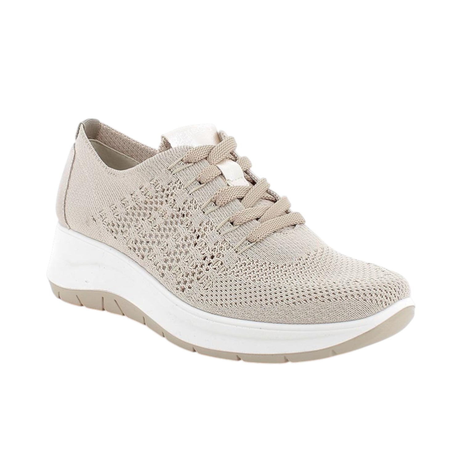 Igi&Co Sneakers Donna in Tessuto Crema con Zeppa