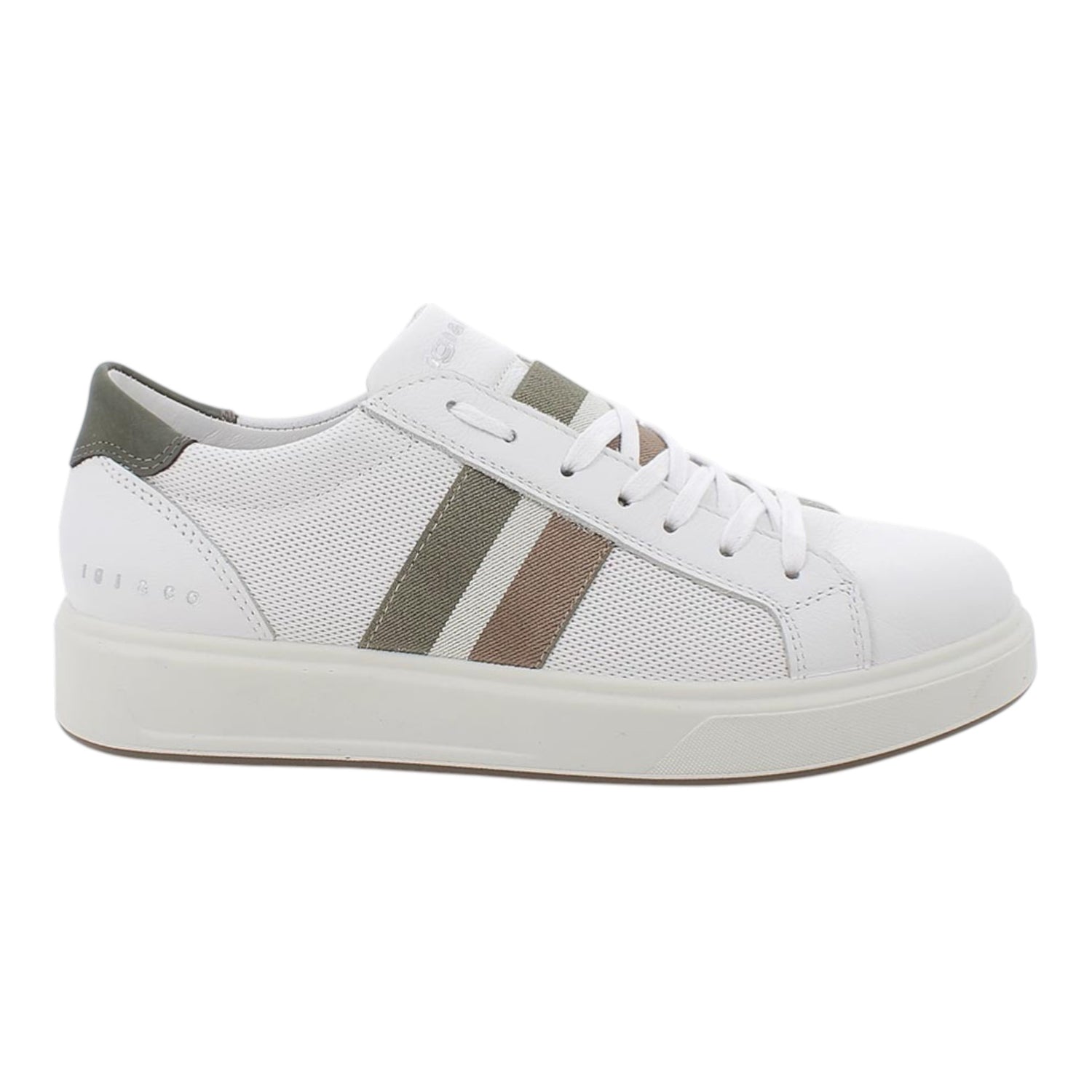 Igi&Co Sneakers Uomo in Pelle Bianca con Bande Laterali