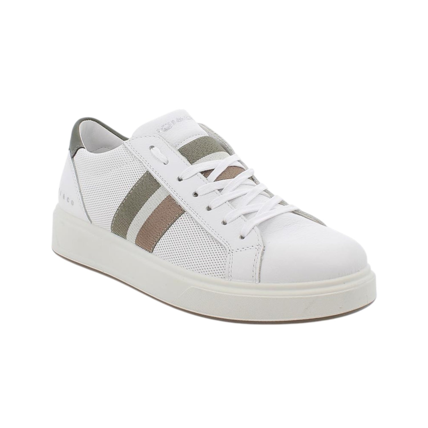 Igi&Co Sneakers Uomo in Pelle Bianca con Bande Laterali