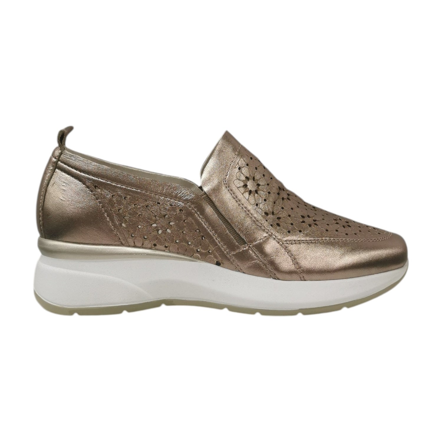 Susimoda Mocassino Donna in Pelle Bronzo con Lavorazione Floreale