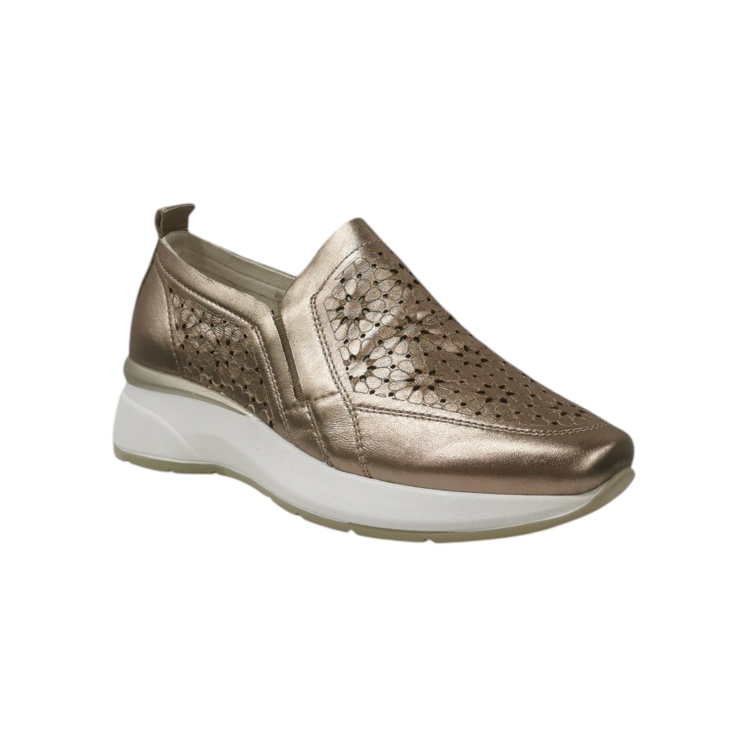 Susimoda Mocassino Donna in Pelle Bronzo con Lavorazione Floreale