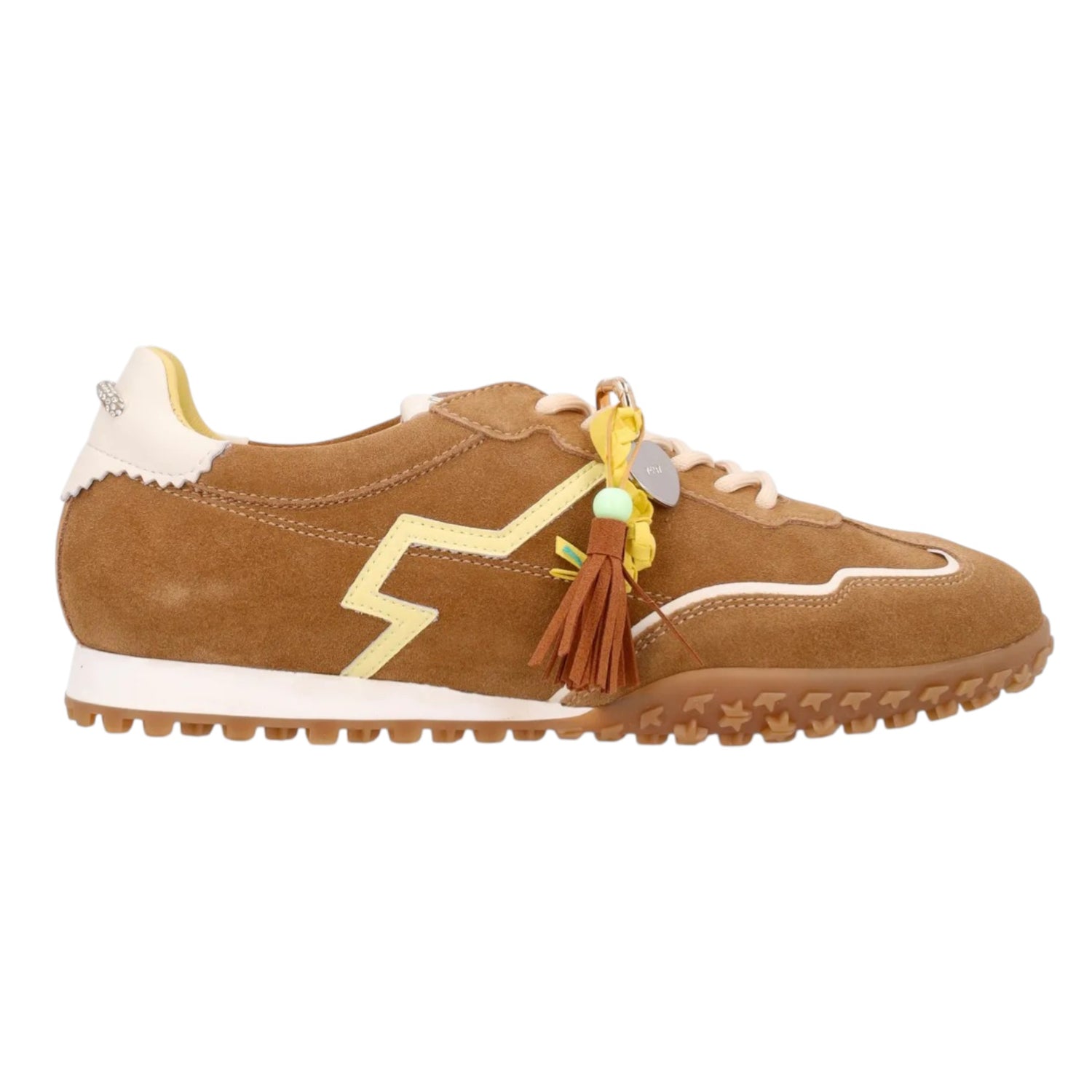 Gio+ Sneakers Donna in Camoscio Marrone con Charm