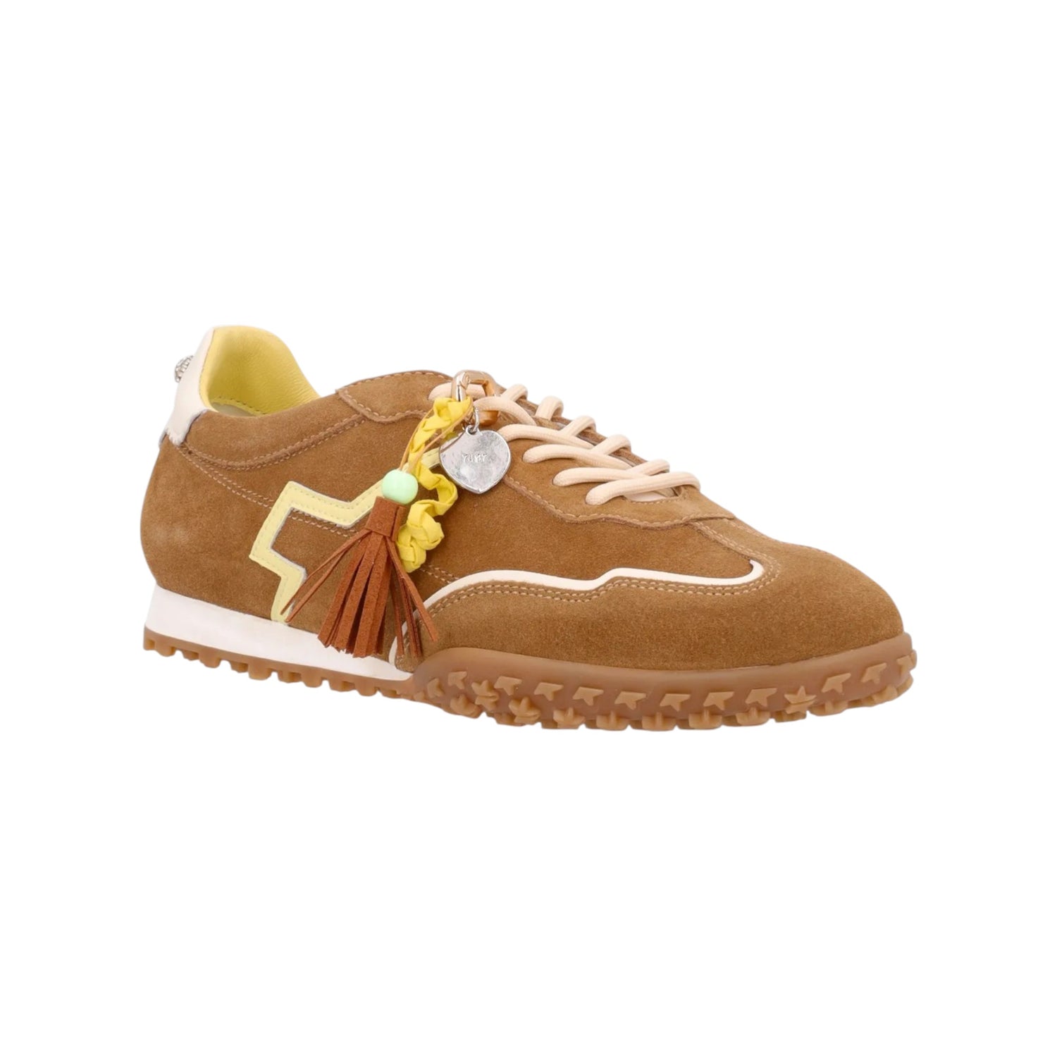 Gio+ Sneakers Donna in Camoscio Marrone con Charm