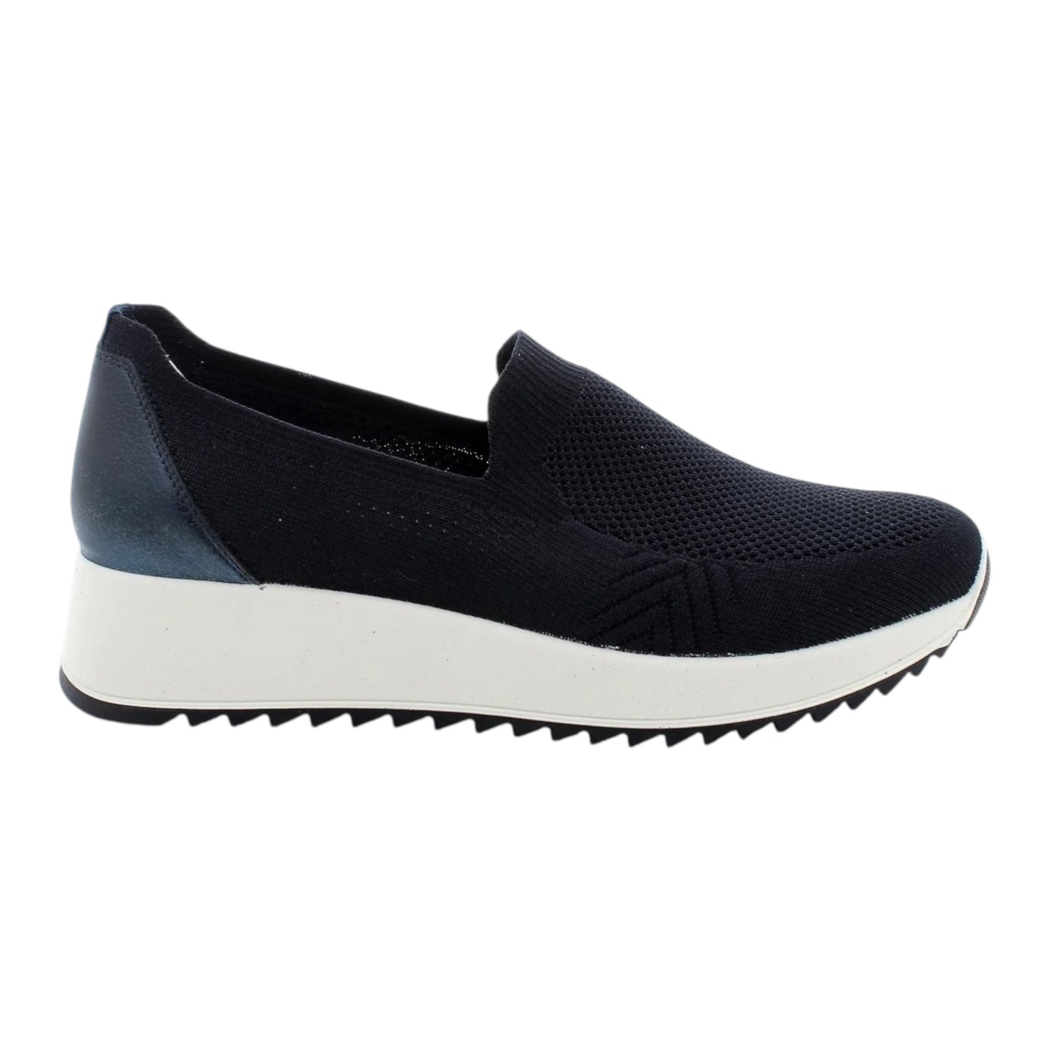 Enval Soft Mocassino Donna in Tessuto Blu con Inserto in Pelle