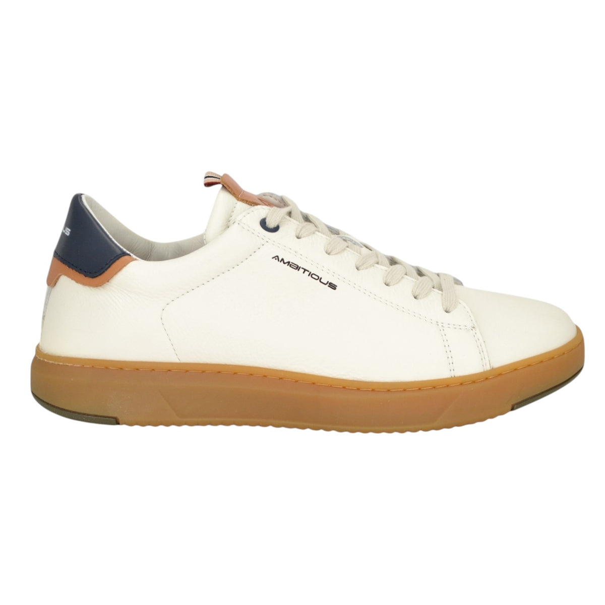 Ambitious Sneakers Uomo in Pelle Bianca Sporco Blu