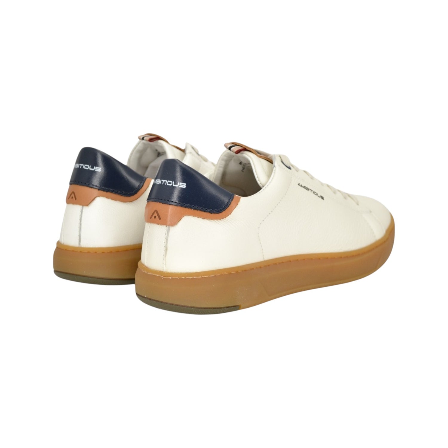Ambitious Sneakers Uomo in Pelle Bianca Sporco Blu