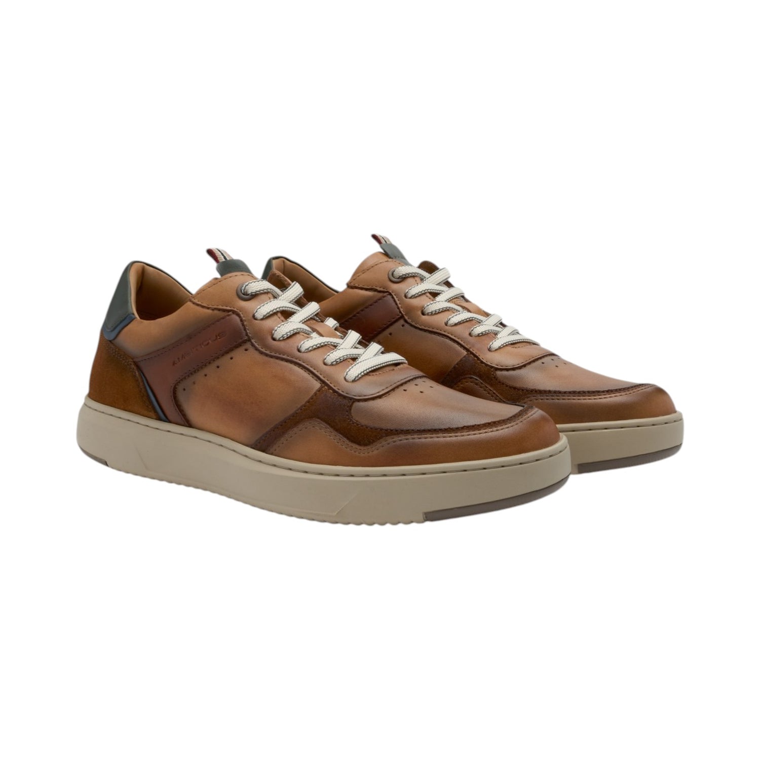 Ambitious Sneakers Uomo in Pelle e Camoscio Cognac